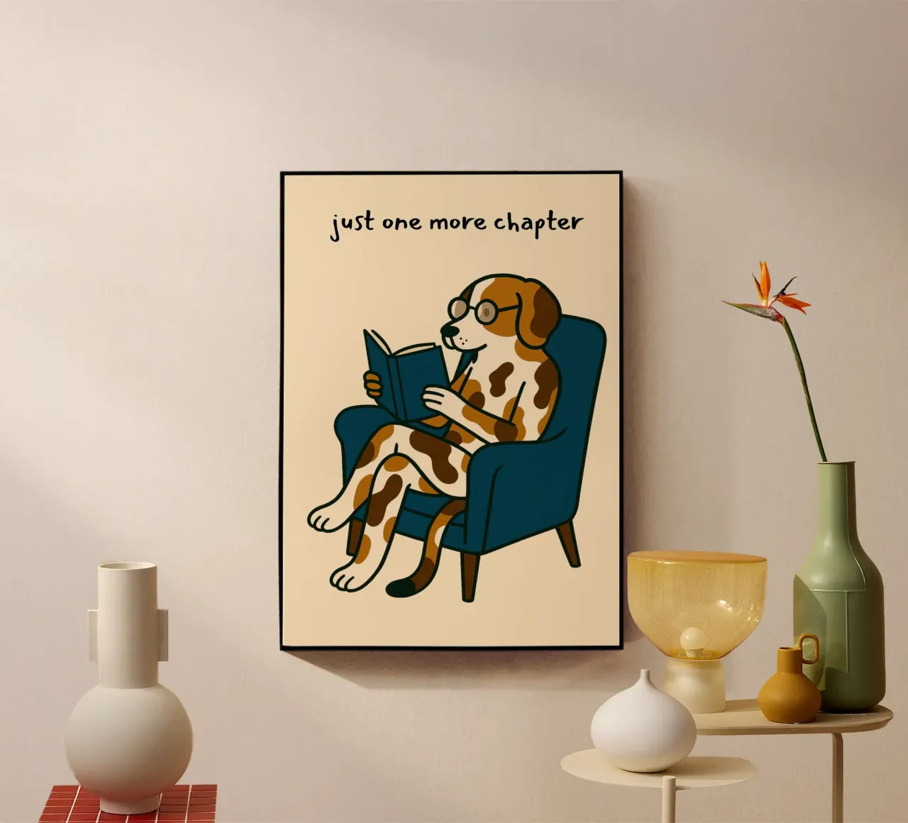 "Juste un chapitre de plus" Lecture de l'art canin plexiglas de vintagepod