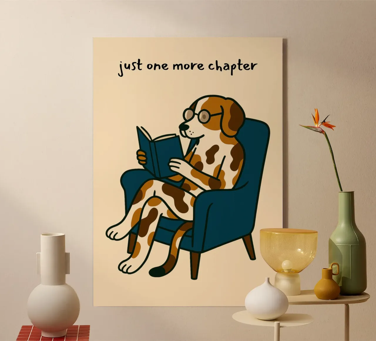 "Juste un chapitre de plus" Lecture de l'art canin plexiglas de vintagepod