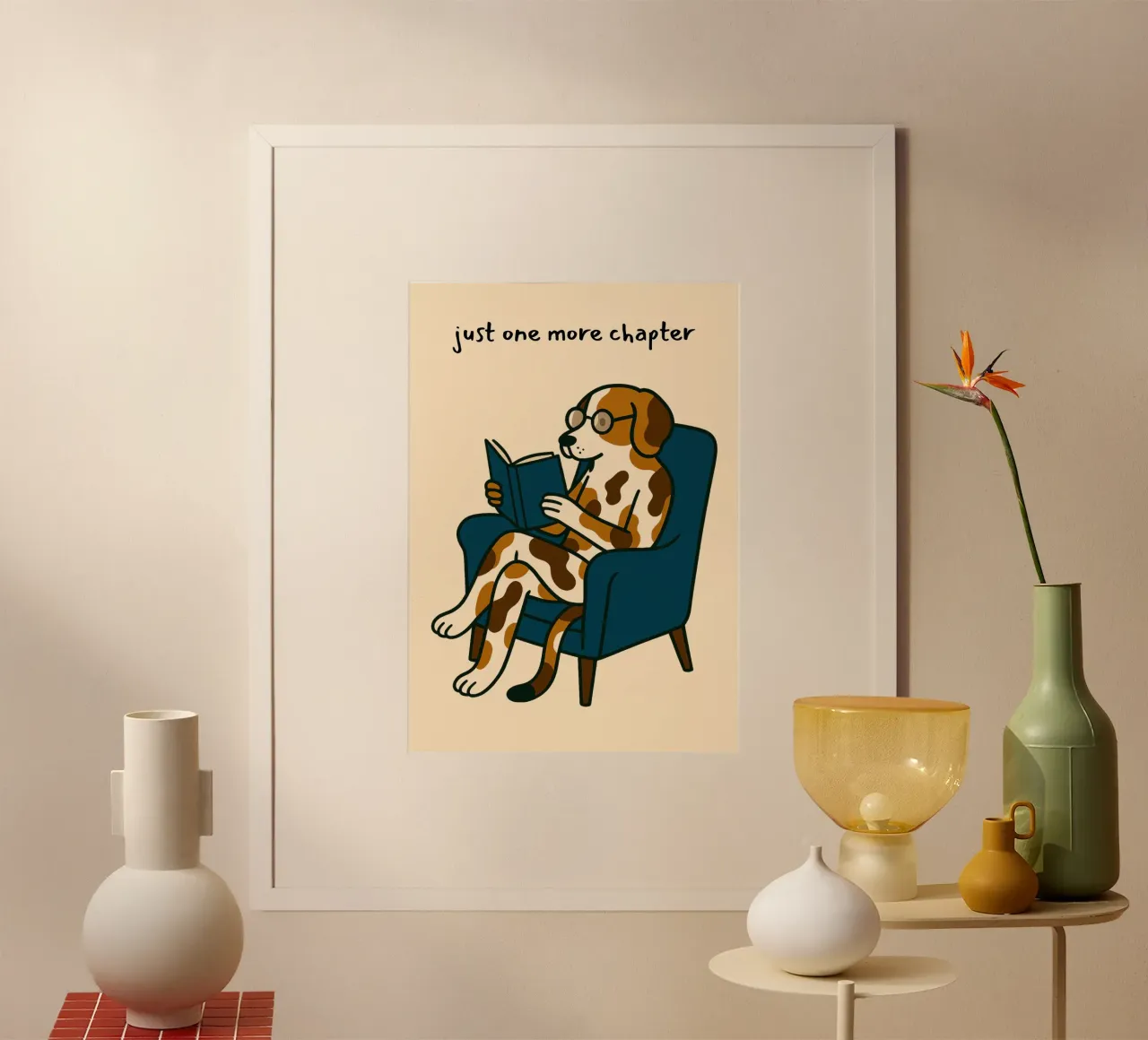 "Juste un chapitre de plus" Lecture de l'art canin poster de vintagepod