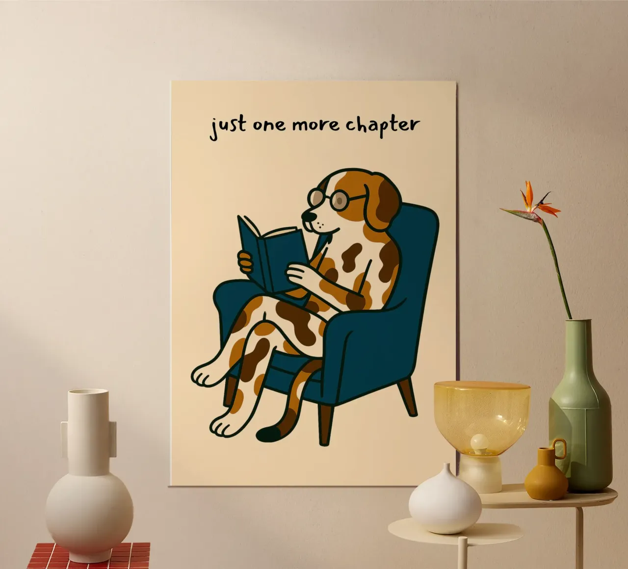 "Juste un chapitre de plus" Lecture de l'art canin poster de vintagepod