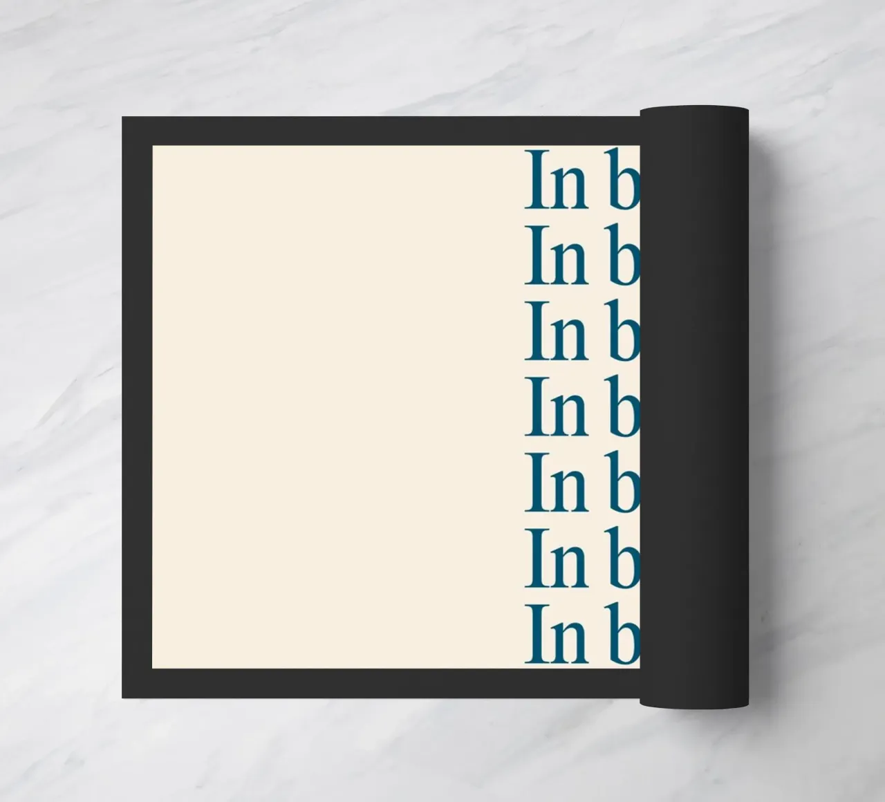 "In Books, I Bloom" Repetitive Typography Art Print doormat by vintagepod