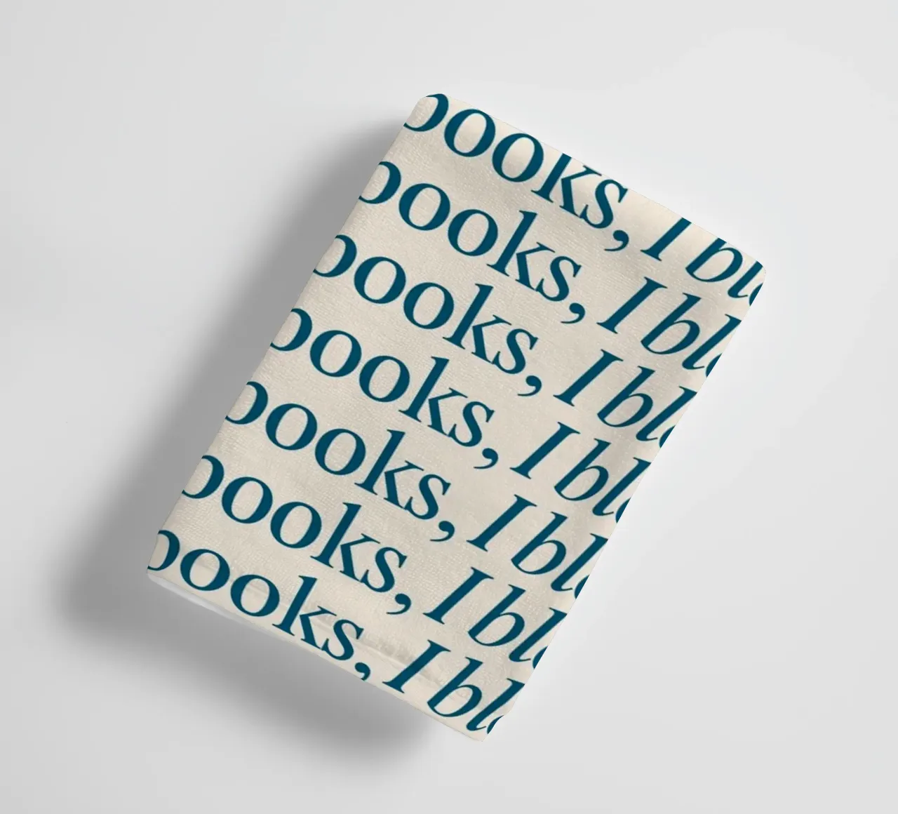 "In Books, I Bloom" Repetitive Typography Art Print towel by vintagepod