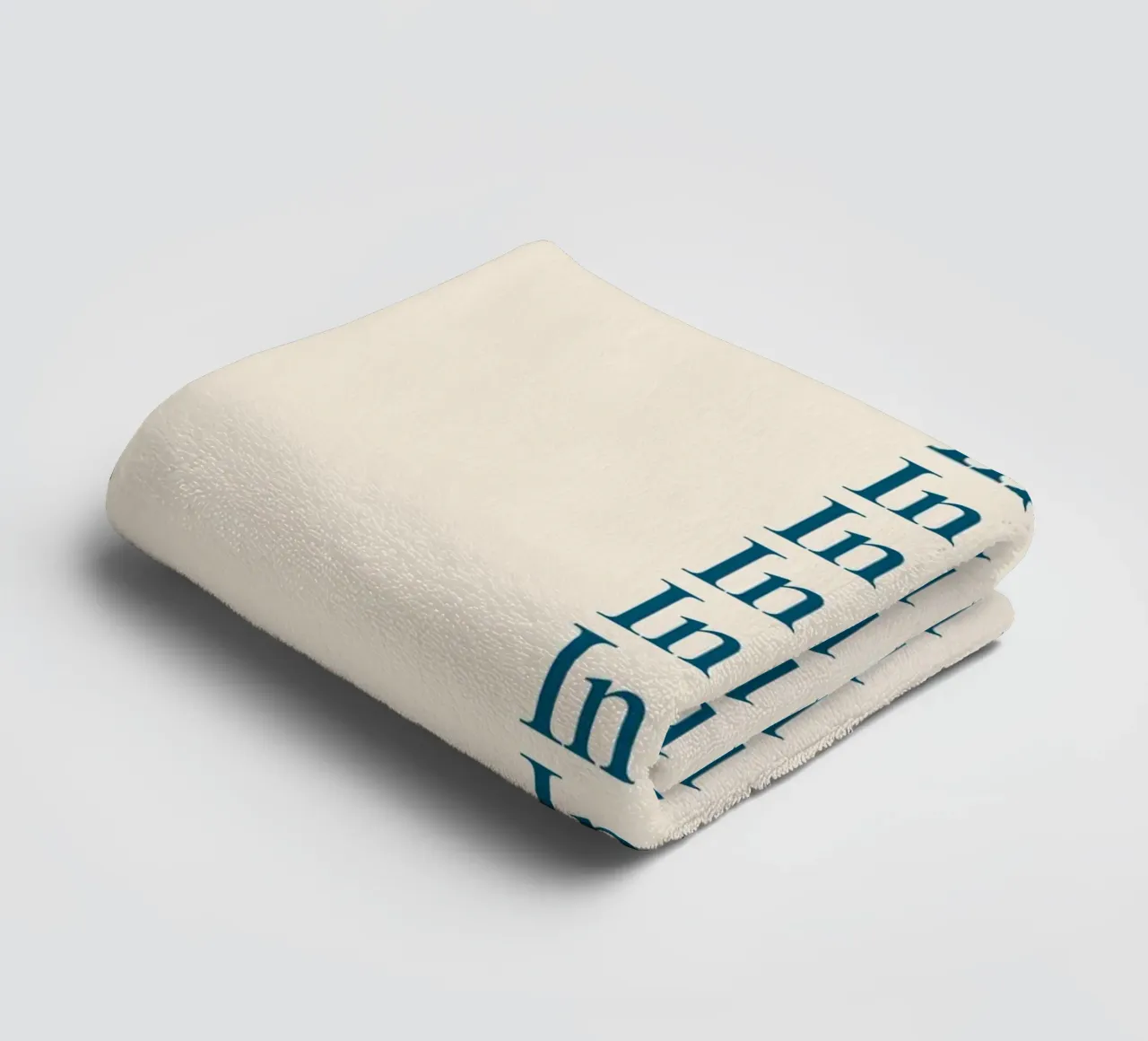 "In Books, I Bloom" Repetitive Typography Art Print towel by vintagepod