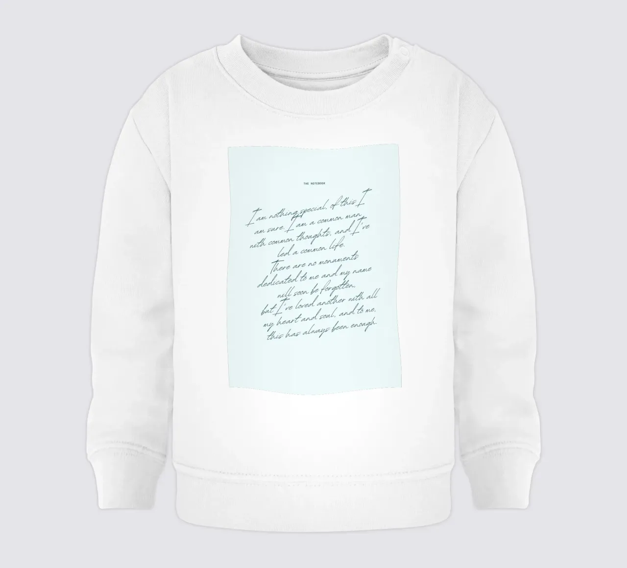 "The Notebook" Liefdesquote - Ryan Gosling Film Poster baby sweatshirt van vintagepod