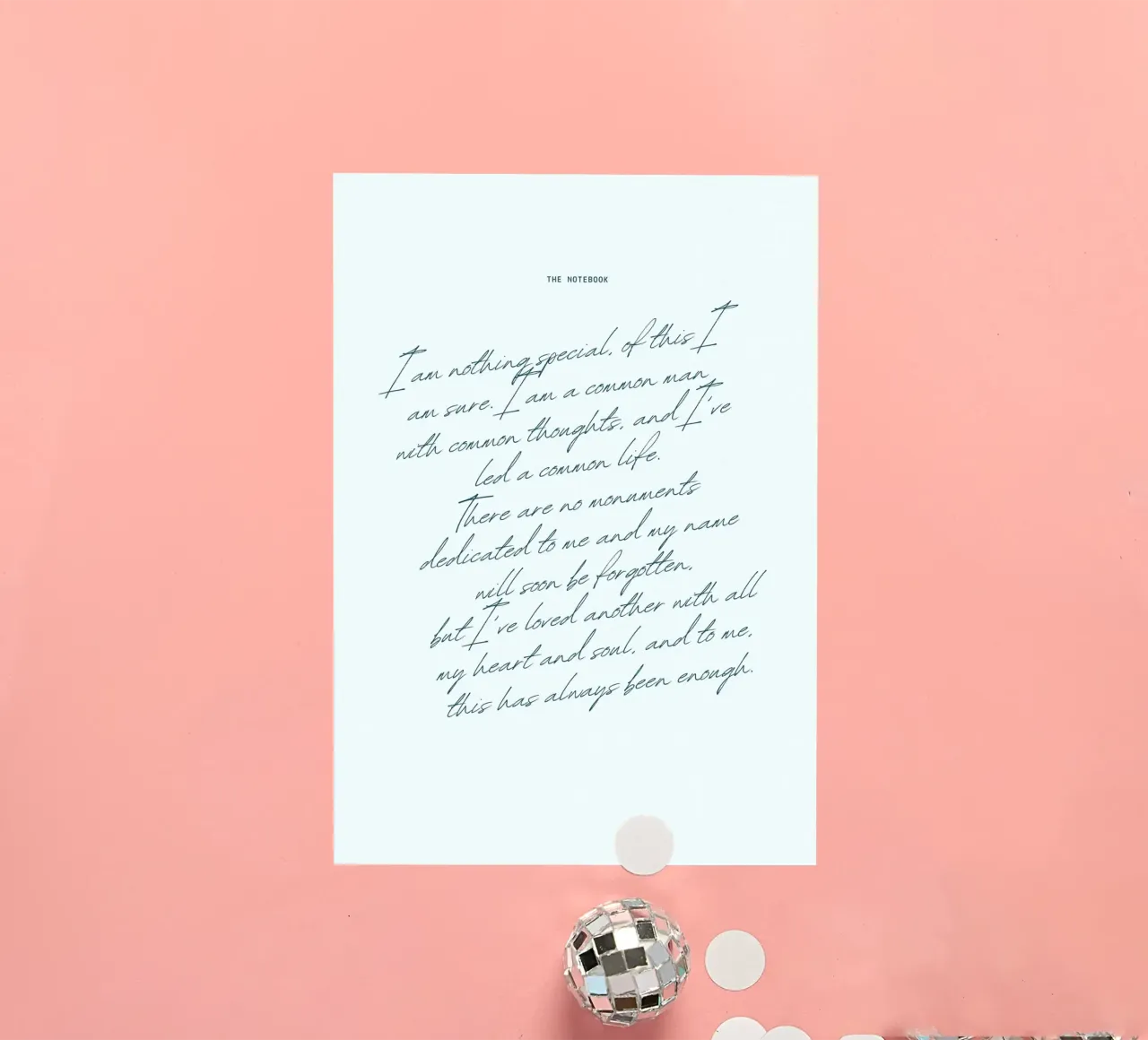 "The Notebook" Liebeszitat - Ryan Gosling Filmposter Sticker von vintagepod
