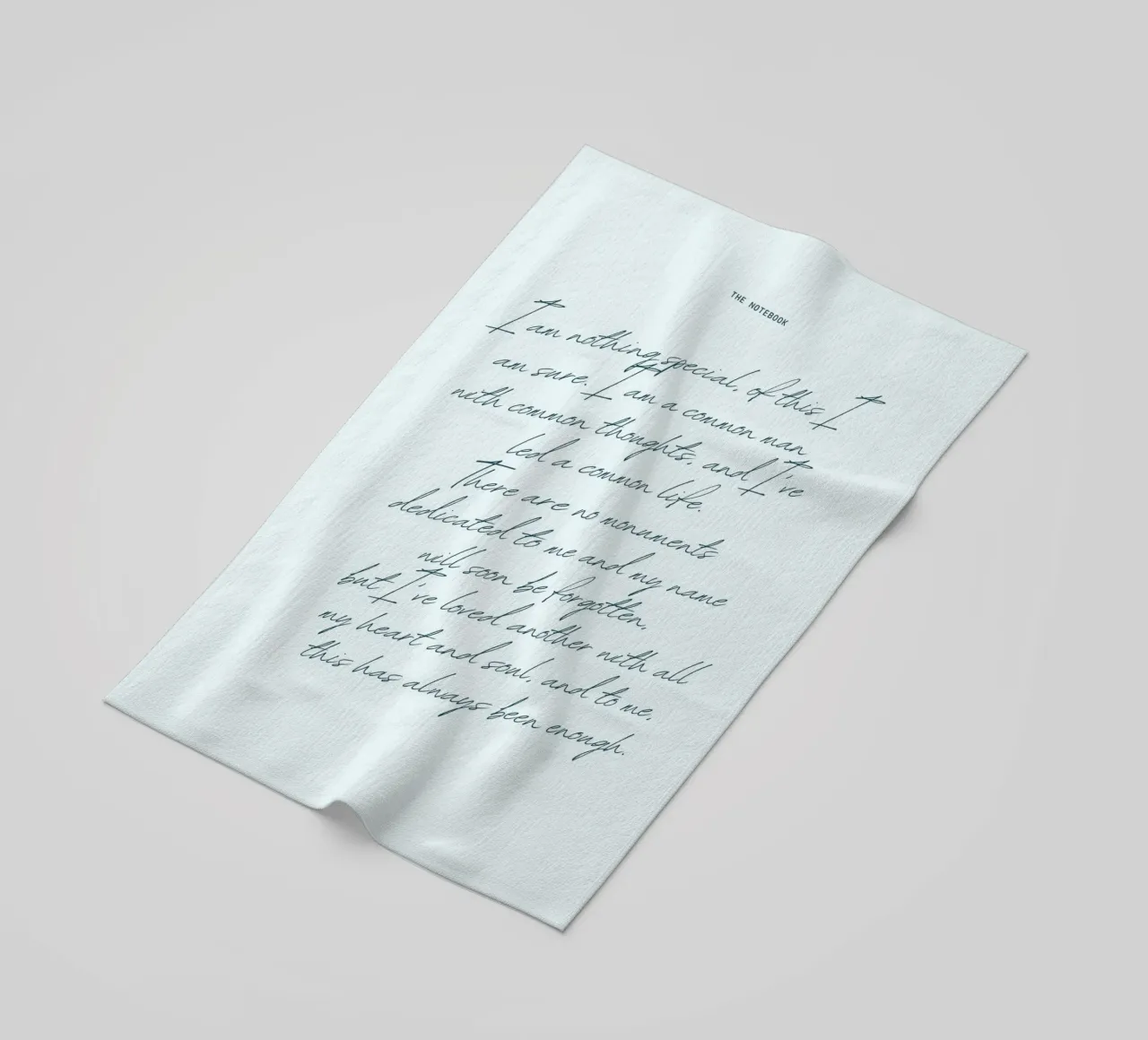 "The Notebook" Liebeszitat - Ryan Gosling Filmposter Strandtuch von vintagepod