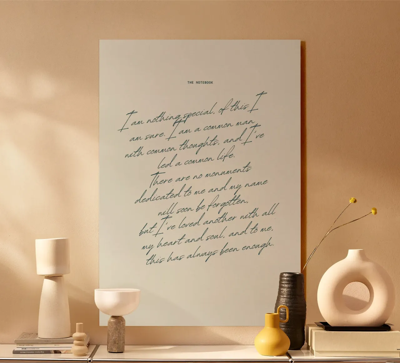 "The Notebook" Liebeszitat - Ryan Gosling Filmposter Alu-Dibond von vintagepod