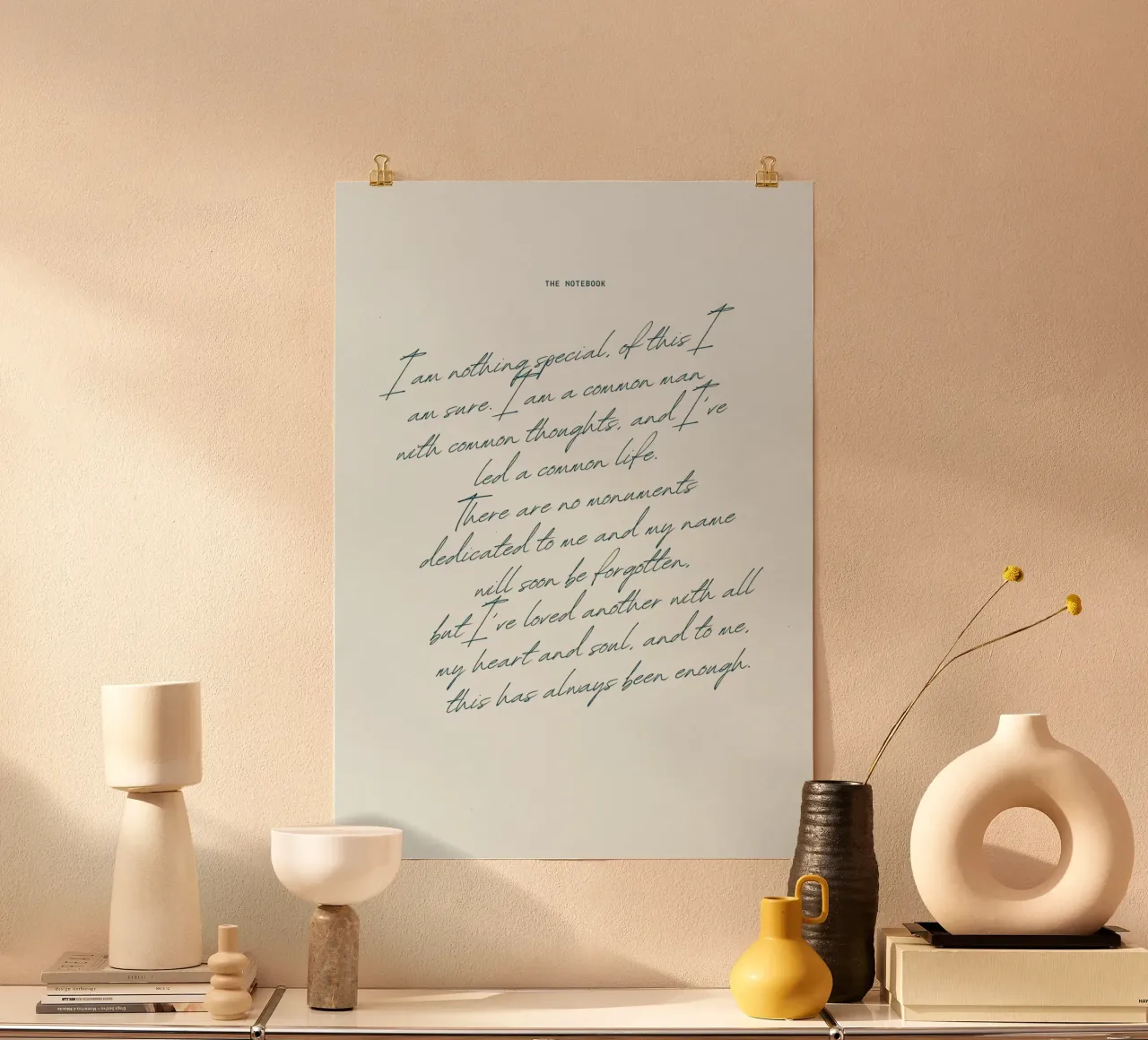"The Notebook" Liebeszitat - Ryan Gosling Filmposter Hahnemühle von vintagepod