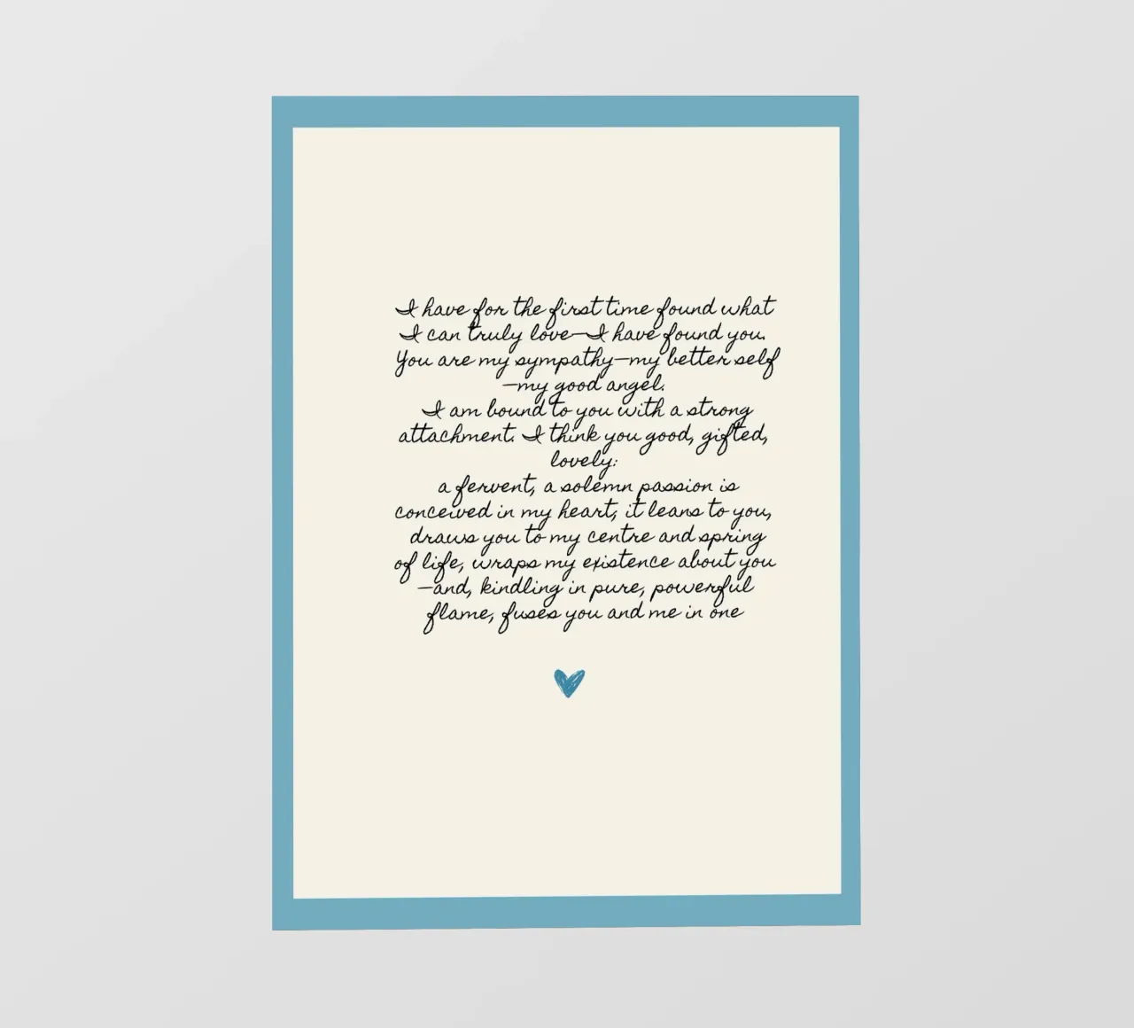 Confessione d'amore di Charlotte Brontë "Jane Eyre" Citazione telo in pvc da vintagepod