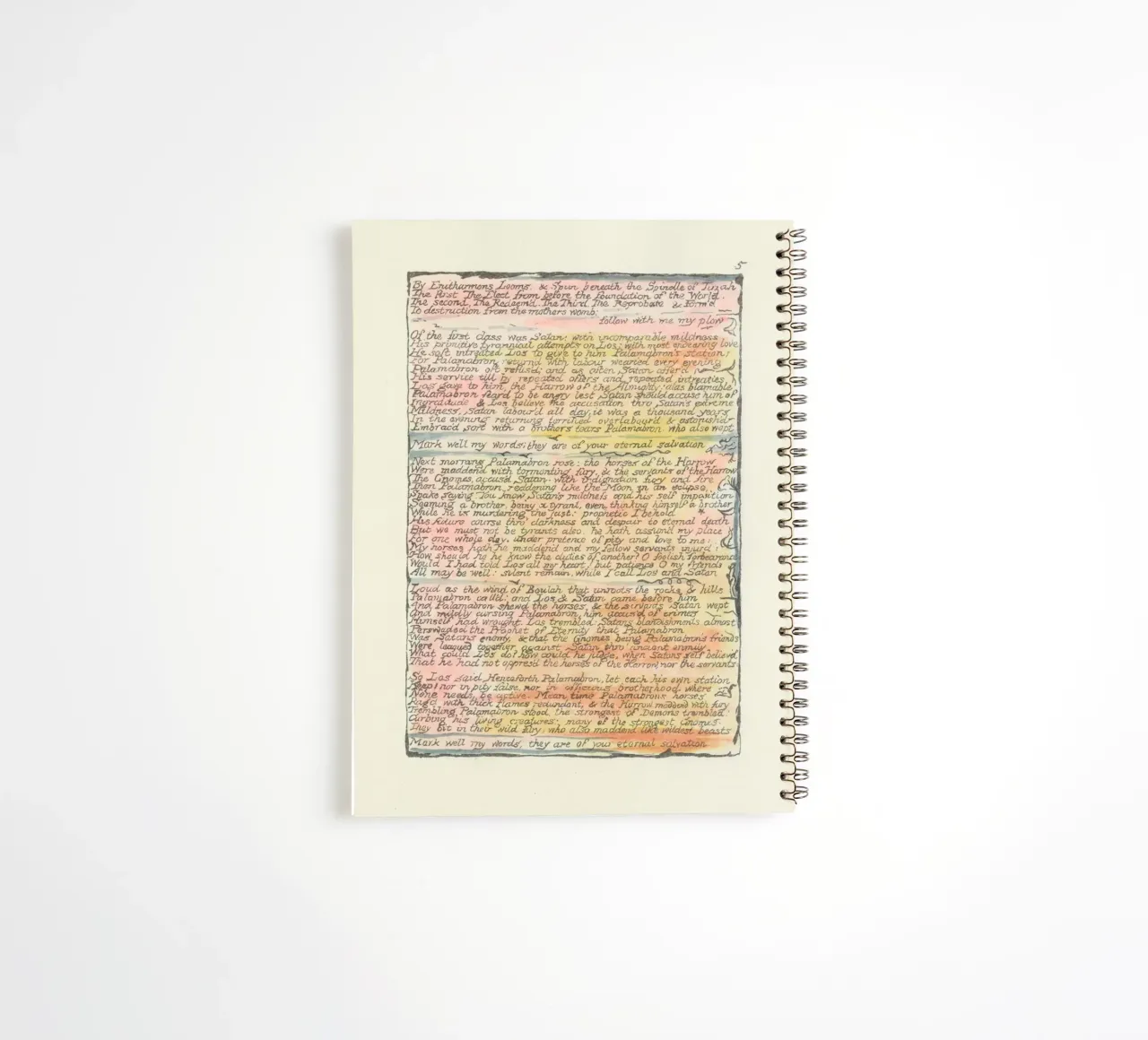 Antique Grimoire Page with "Eternal Salvation" Text spiral notebook by vintagepod