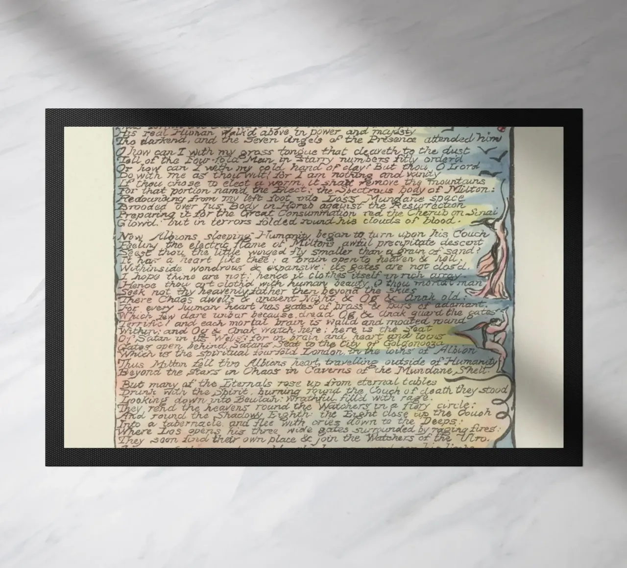 Testo miniato ispirato a William Blake - Visioni mistiche zerbino da vintagepod