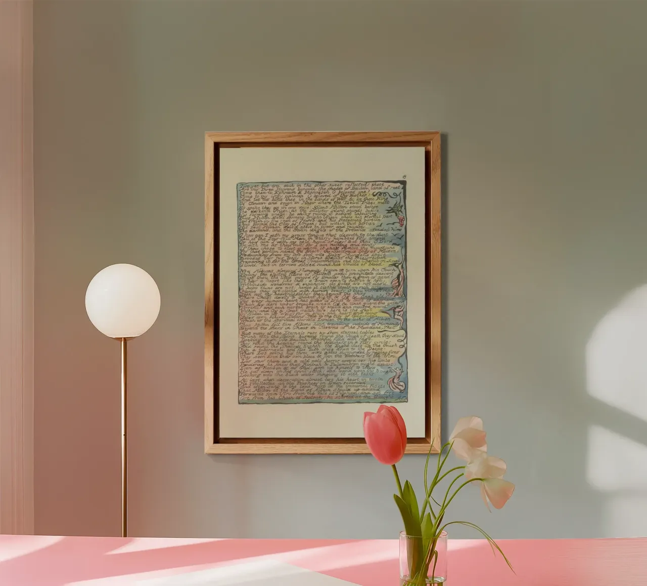 Texte enluminé inspiré de William Blake - Visions mystiques alu dibond de vintagepod