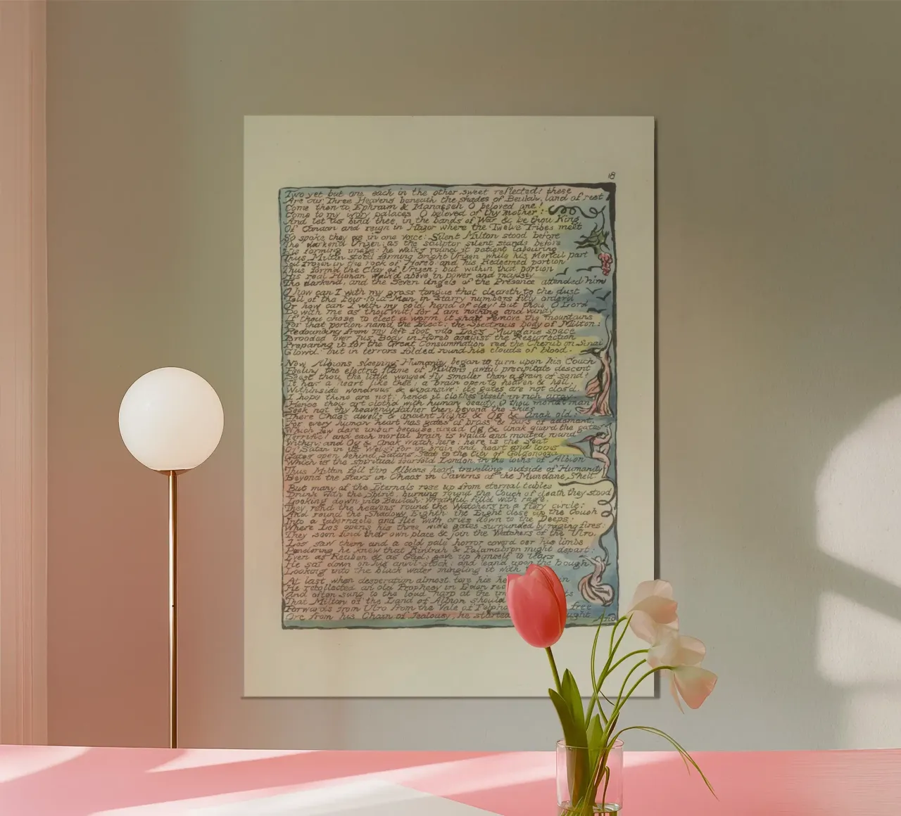 Testo miniato ispirato a William Blake - Visioni mistiche carta hahnemühle da vintagepod