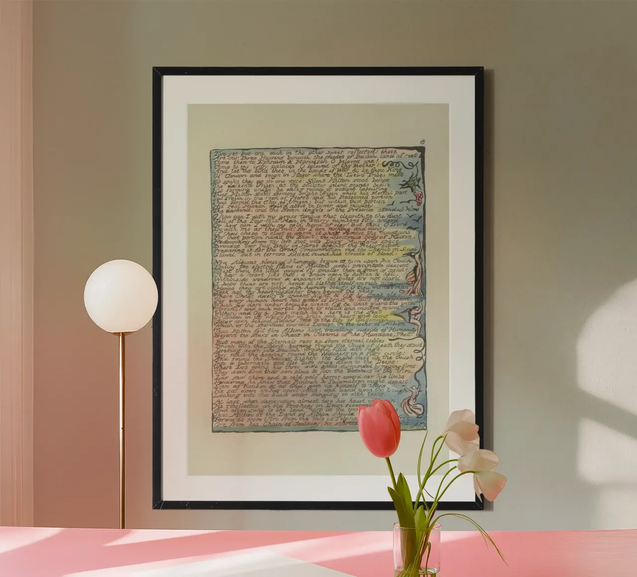 Testo miniato ispirato a William Blake - Visioni mistiche carta hahnemühle da vintagepod