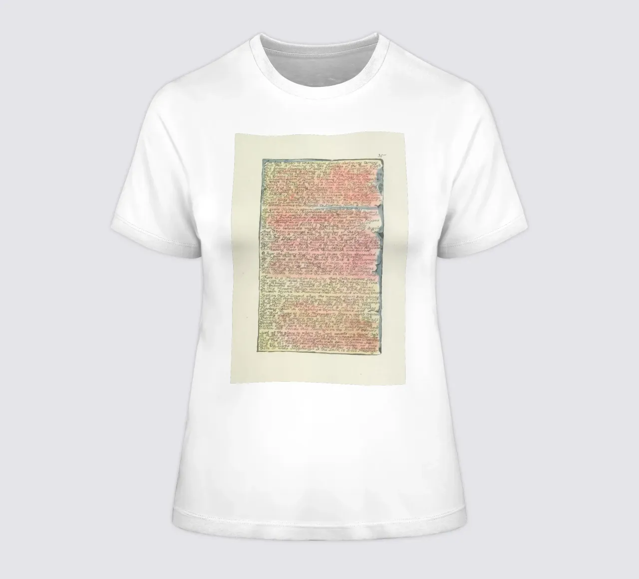William Blake Texte enluminé - Visions allégoriques Art t-shirt ajusté pour femmes de vintagepod