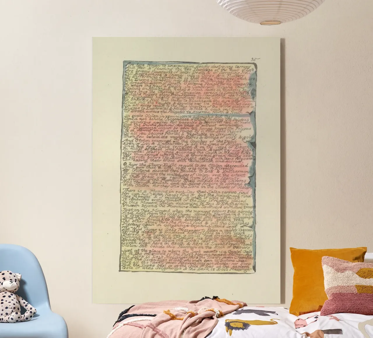 William Blake Illuminierter Text - Allegorische Visionen Kunst Acryl-Glas von vintagepod