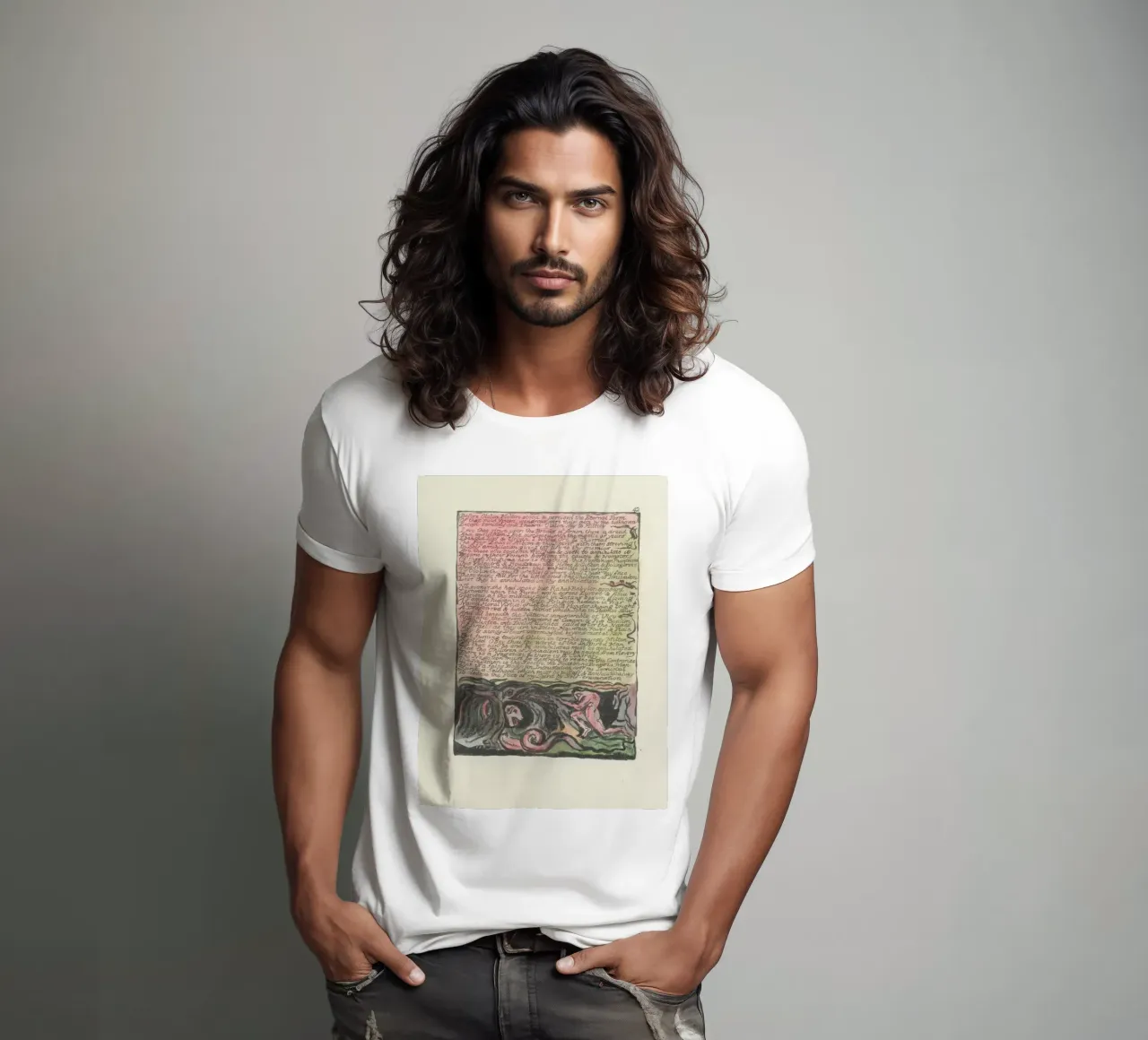 William Blake Illuminated Text & Allegorical Scene t-shirt by vintagepod