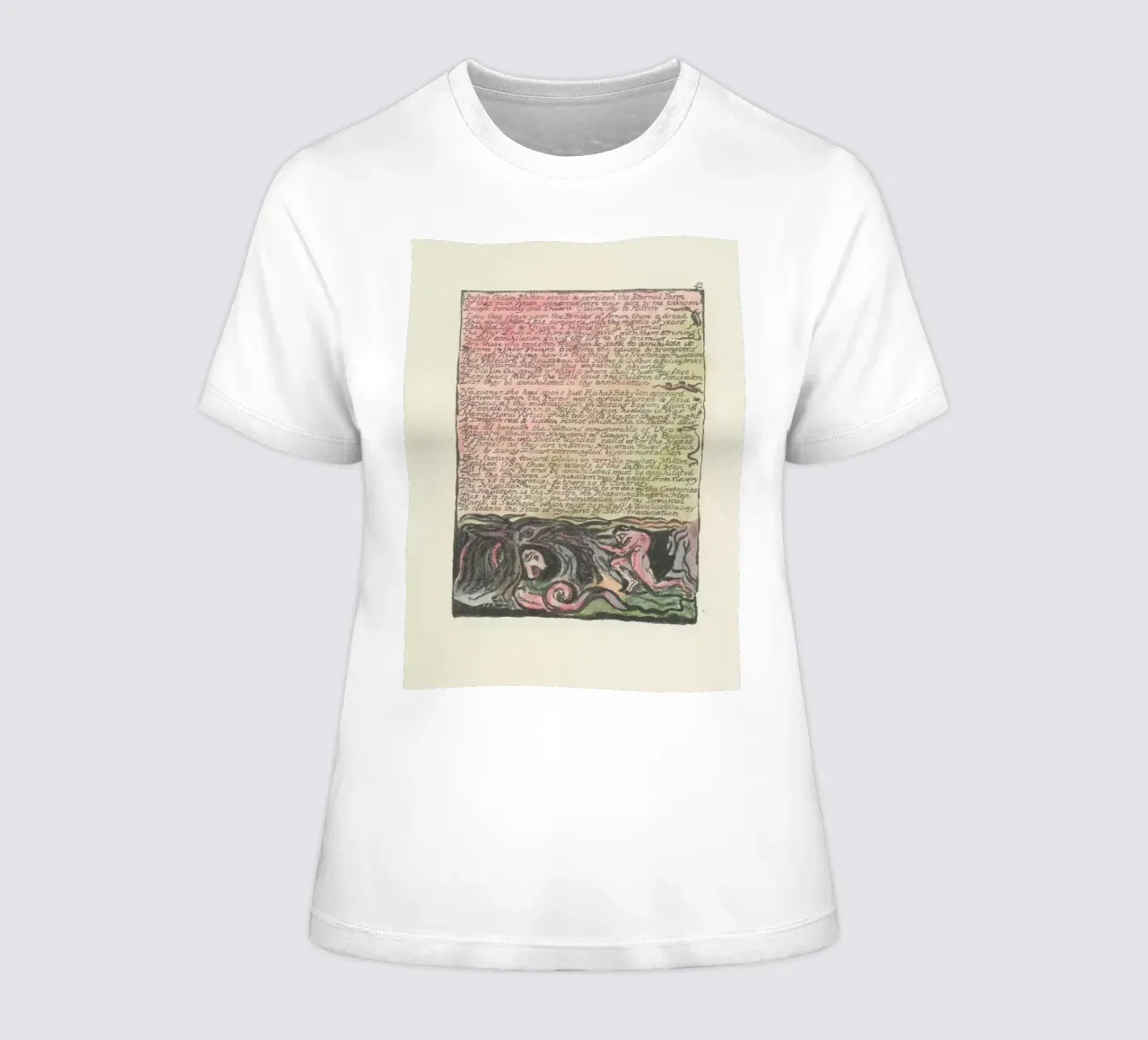 William Blake Illuminated Text & Allegorical Scene women's fitted t-shirt by vintagepod
