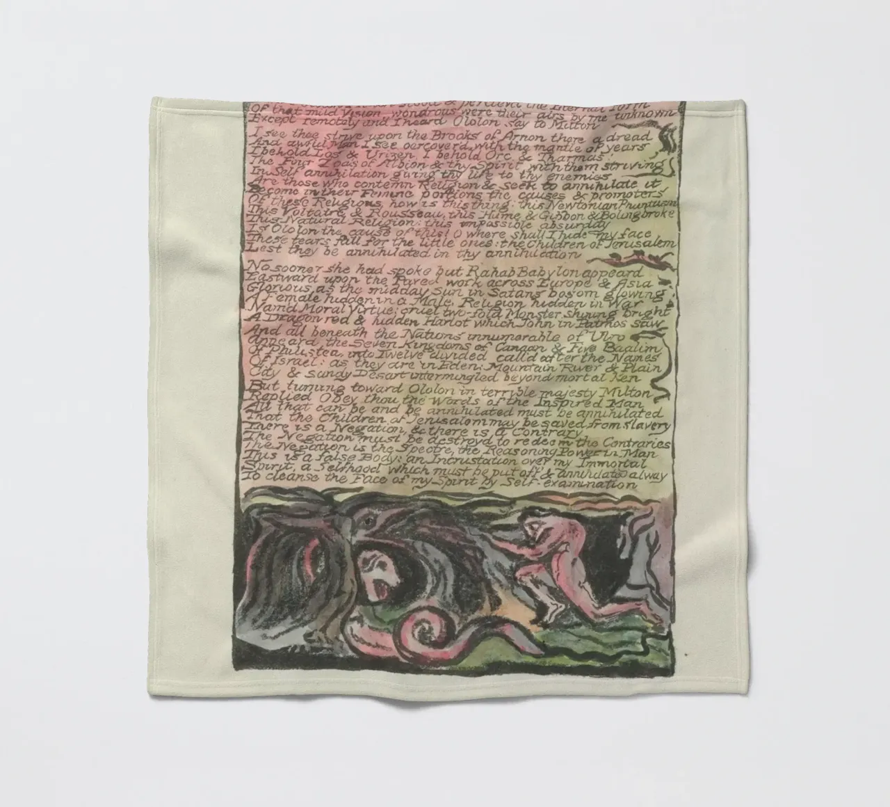 William Blake Illuminated Text & Allegorical Scene fleece blanket by vintagepod