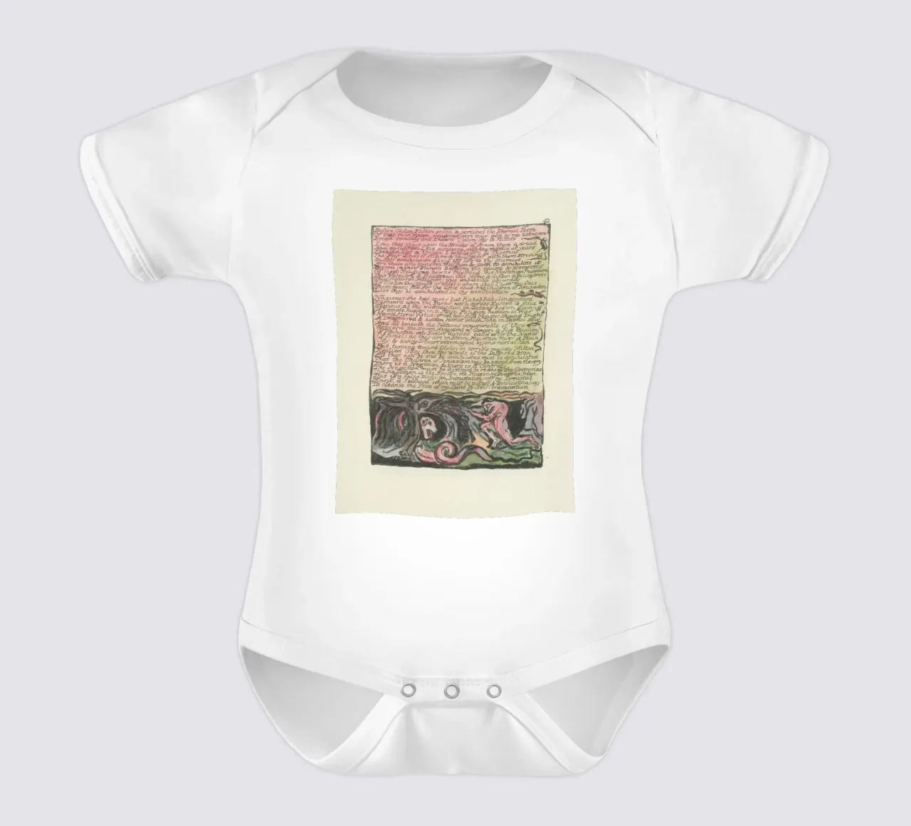 William Blake Illuminated Text & Allegorical Scene short-sleeve baby romper by vintagepod
