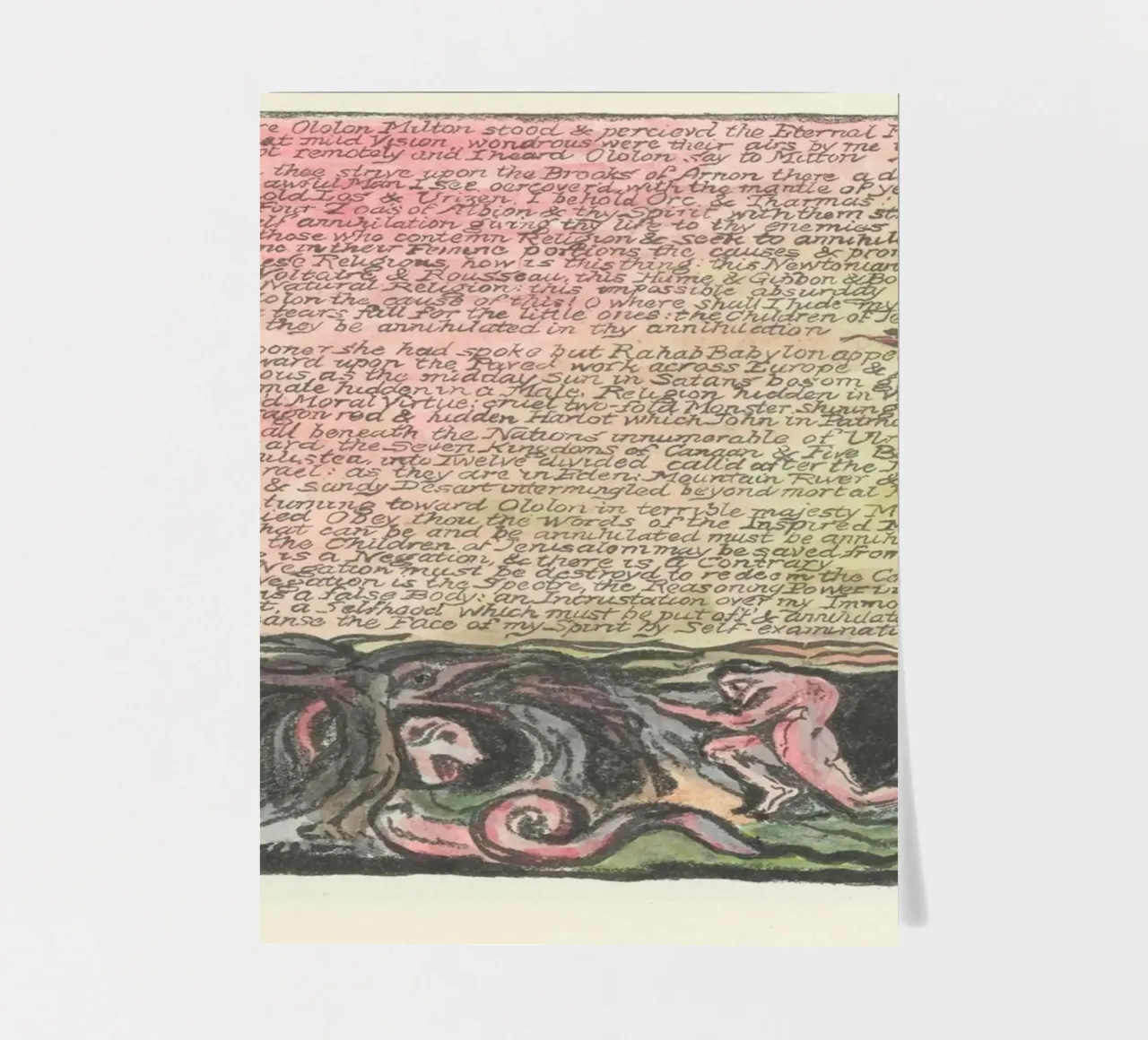 William Blake Illuminated Text & Allegorical Scene sticker sheet by vintagepod