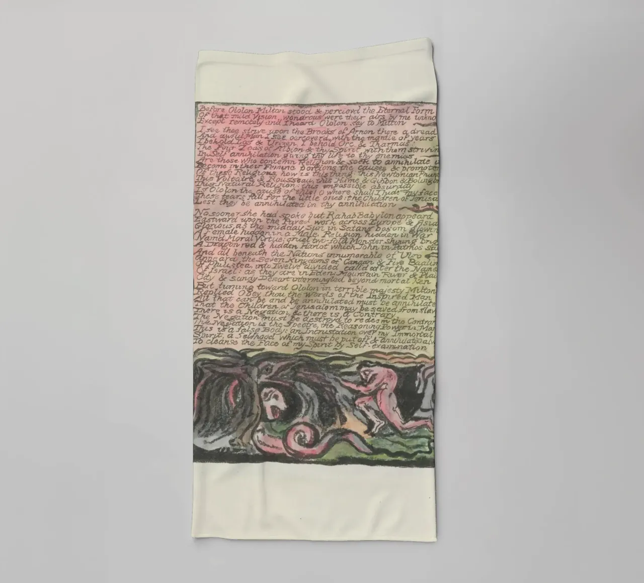 William Blake Illuminated Text & Allegorical Scene towel by vintagepod
