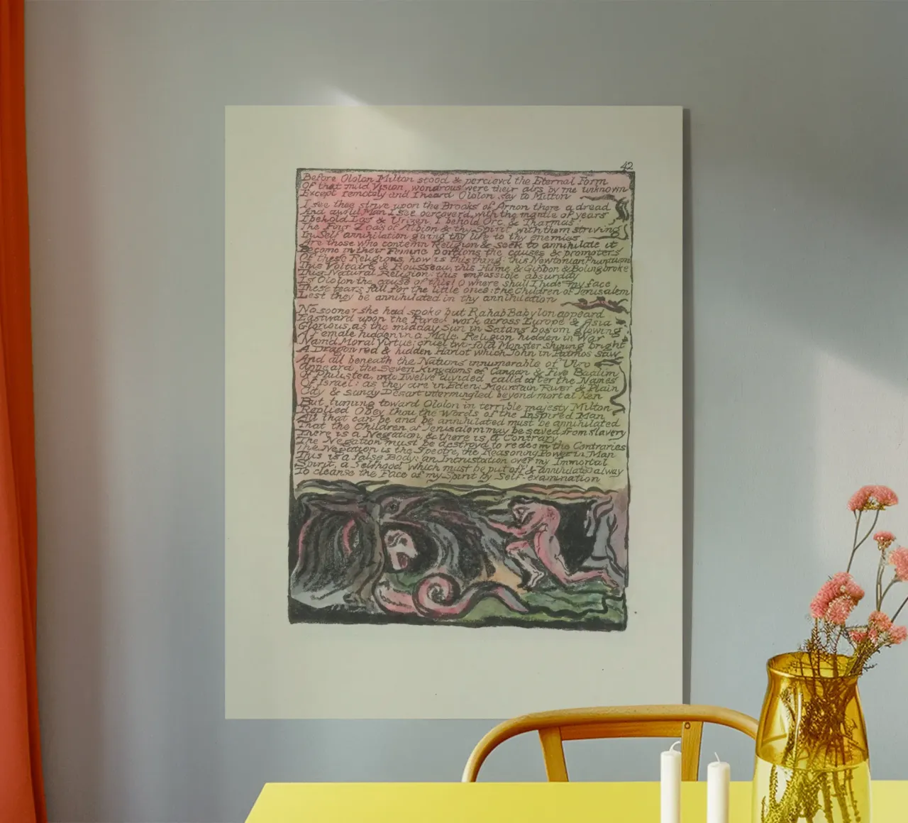 William Blake Testo miniato e scena allegorica plexiglass da vintagepod