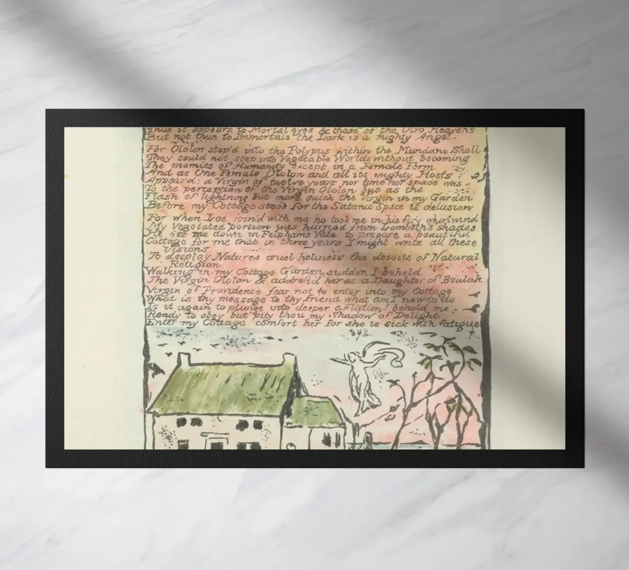 William Blake "Il cottage di Blake a Felpham" Testo miniato zerbino da vintagepod
