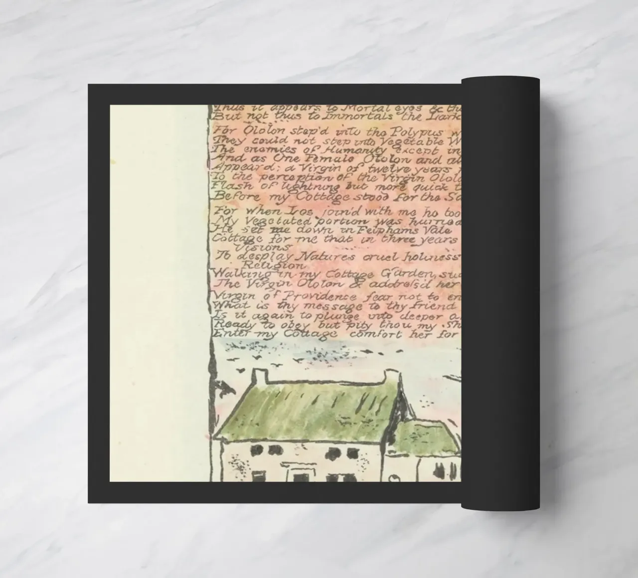 William Blake "Il cottage di Blake a Felpham" Testo miniato zerbino da vintagepod