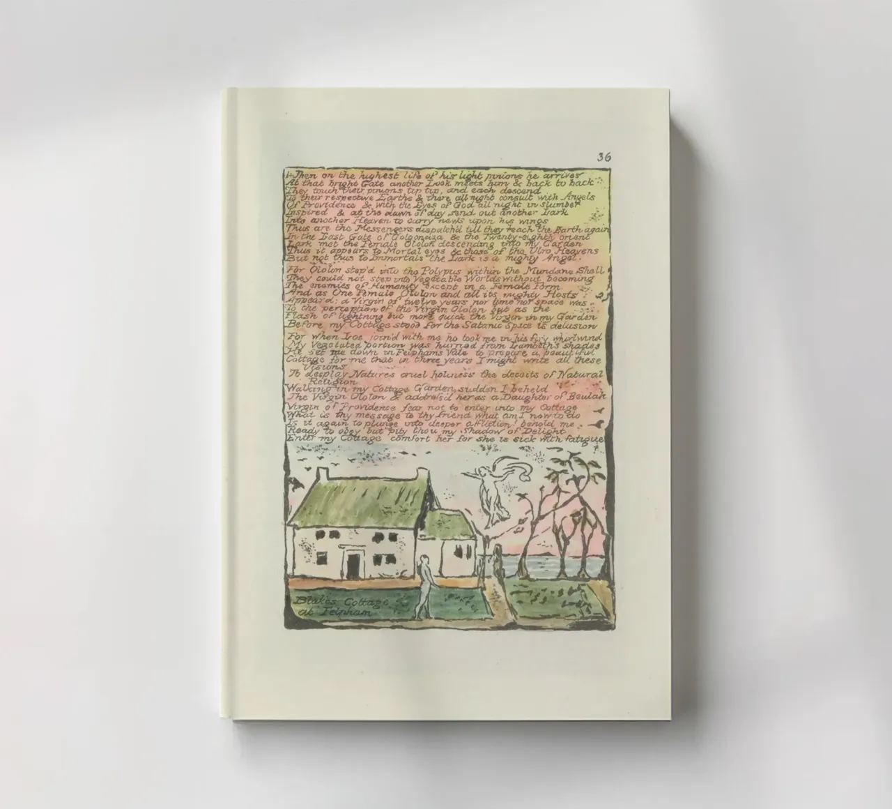 William Blake "Blake's Cottage at Felpham" Illuminated Text notebook by vintagepod