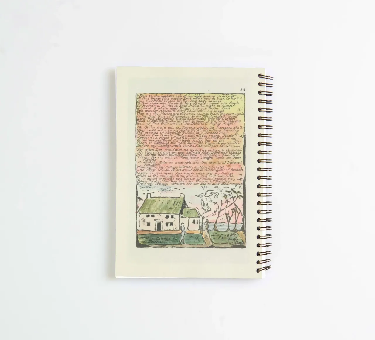 William Blake "Blake's Cottage at Felpham" Illuminated Text spiral notebook by vintagepod