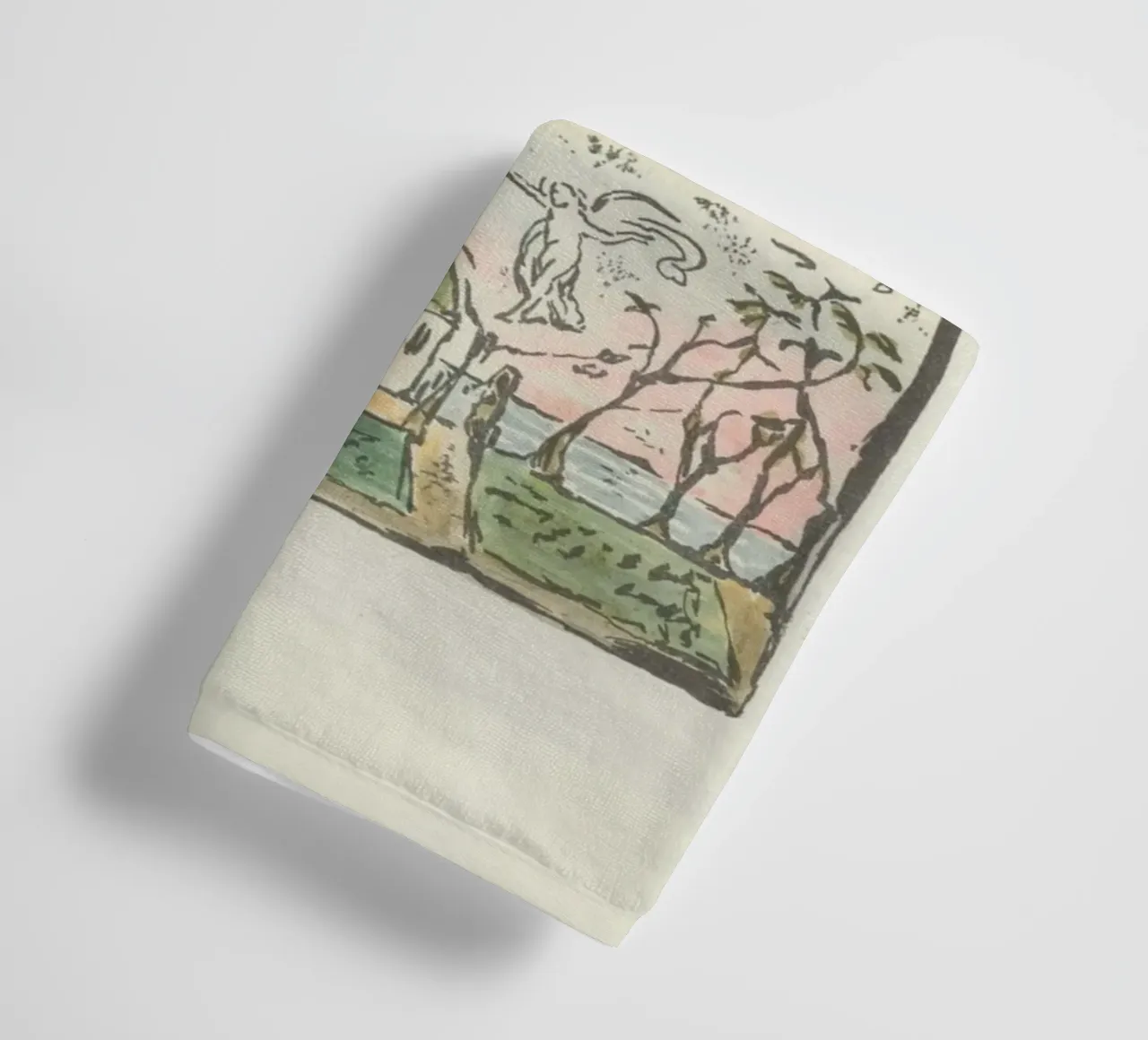 William Blake "Il cottage di Blake a Felpham" Testo miniato asciugamano da bagno da vintagepod