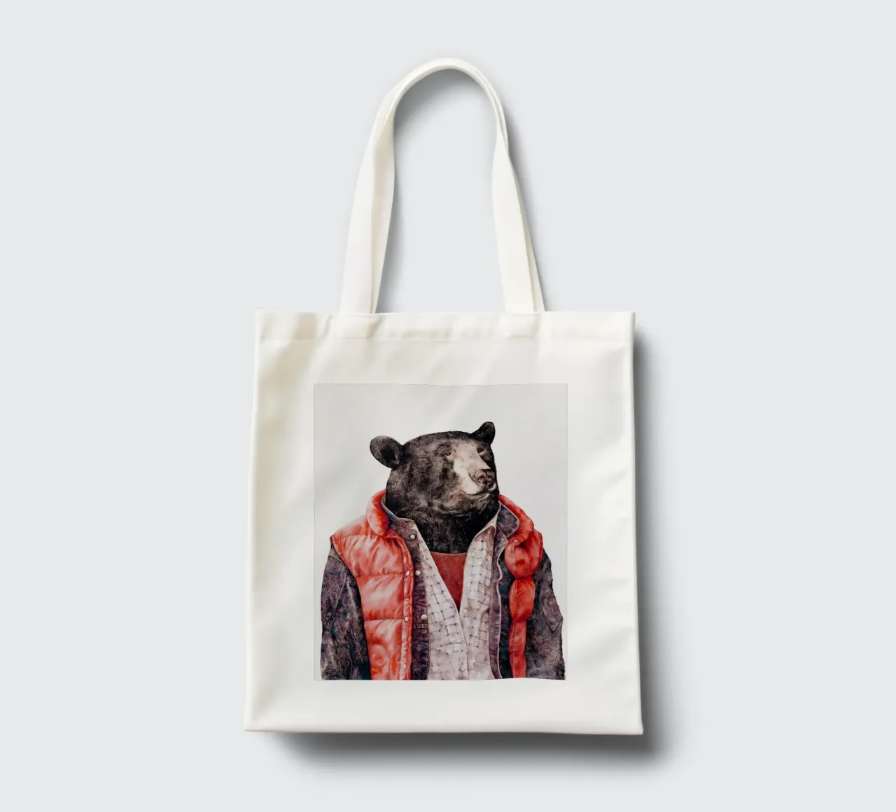 Orso nero borsa in juta da Animal Crew