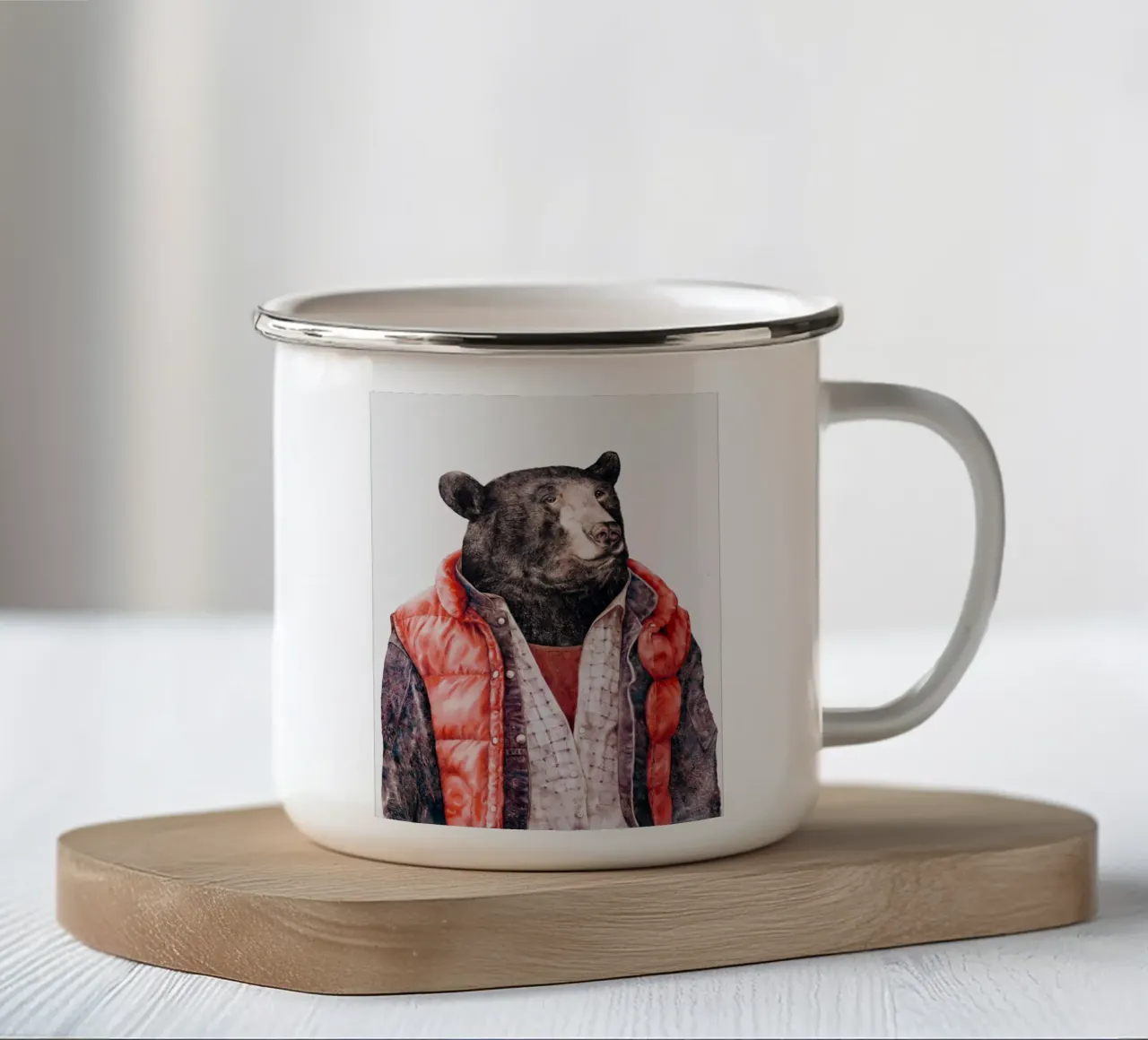 Orso nero tazza in smalto da Animal Crew