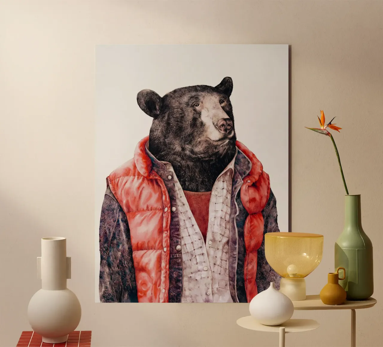 Orso nero alluminio dibond da Animal Crew