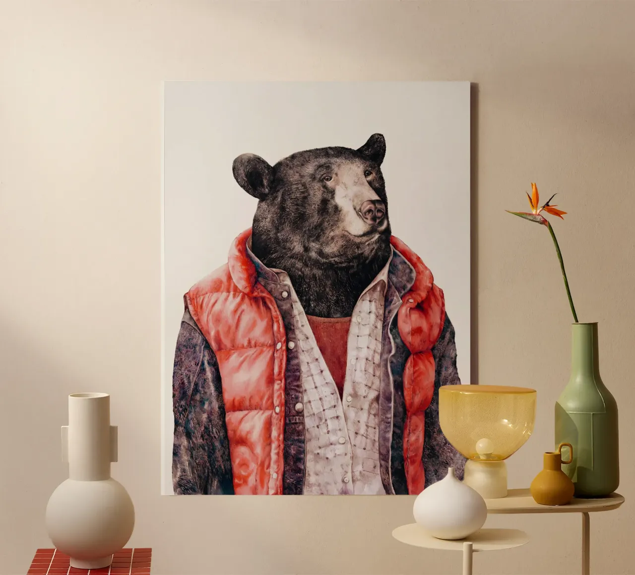 Orso nero tela con Cornice a cassetta da Animal Crew