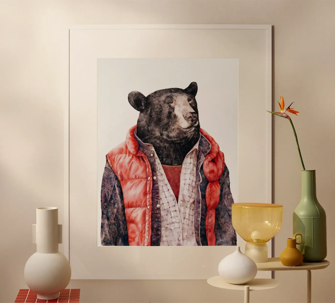 Zwarte beer poster van Animal Crew