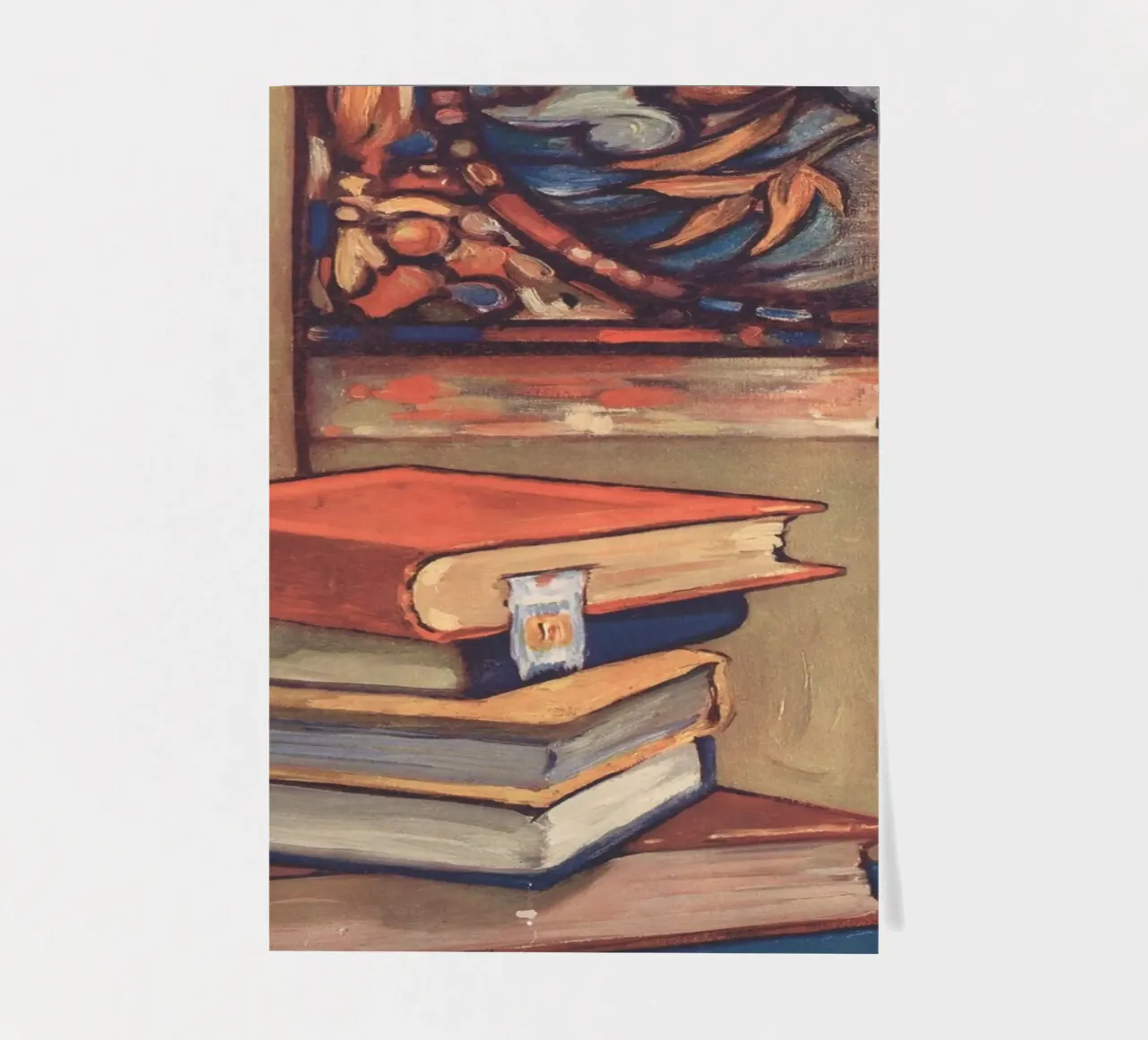 Still Life with Books and Candle by C. Palmer sticker sheet by vintagepod