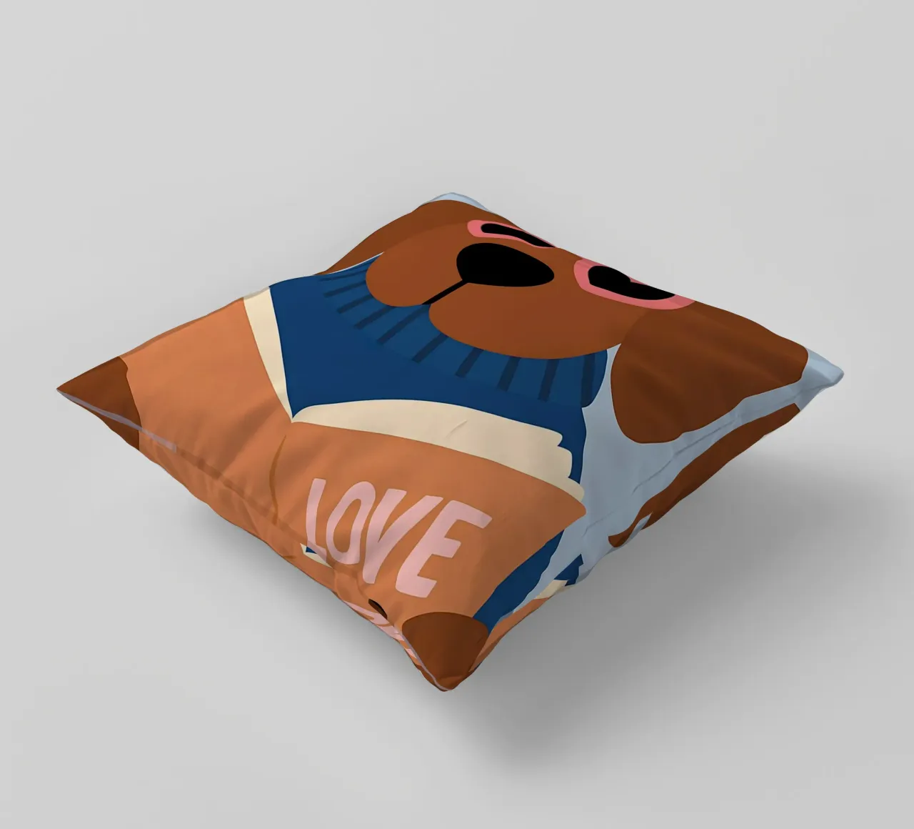 Chien de lecture - Lunettes de cœur Bookworm Art coussin de vintagepod