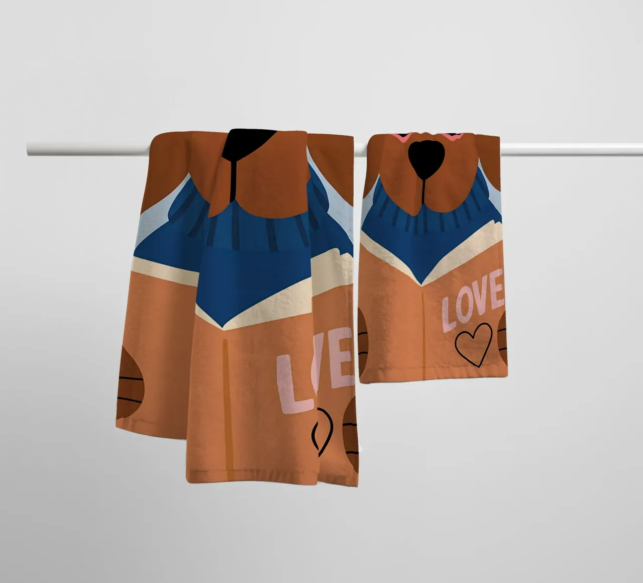 Chien de lecture - Lunettes de cœur Bookworm Art serviette de bain de vintagepod