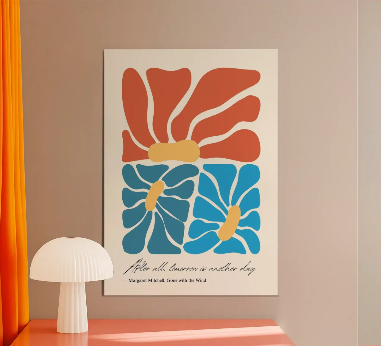 Margaret Mitchell "Domani è un altro giorno" Astratto floreale poster da vintagepod
