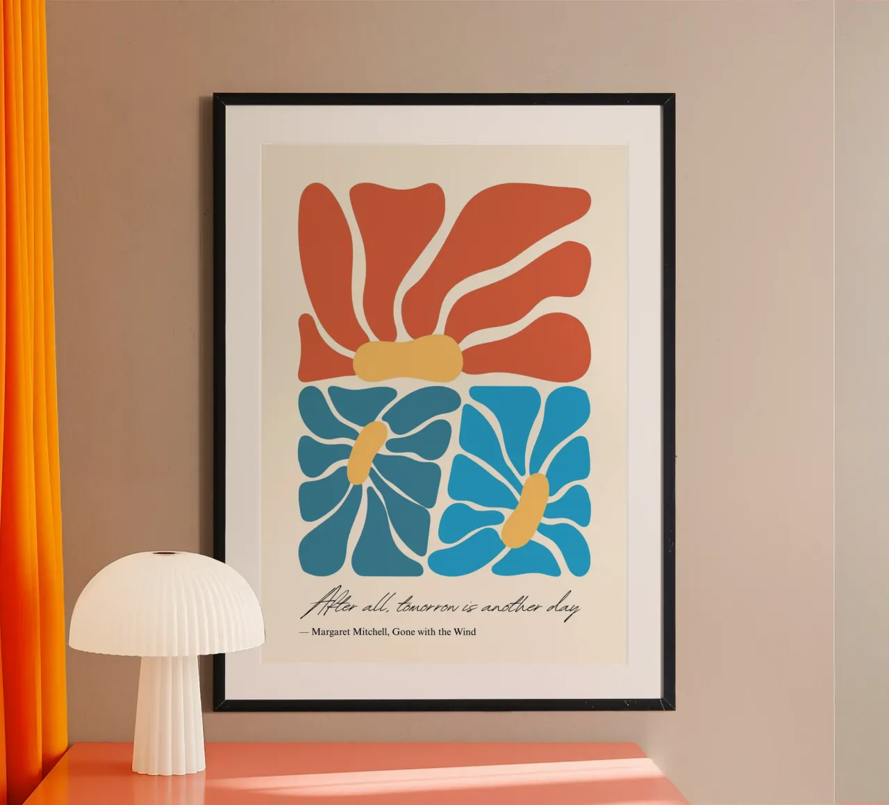 Margaret Mitchell "Domani è un altro giorno" Astratto floreale poster da vintagepod