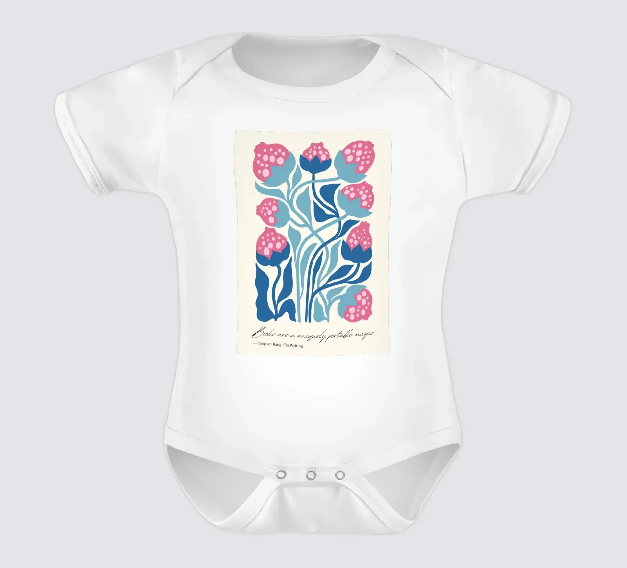 Stephen King "Magia portatile" Art Nouveau Floreale body neonato maniche corte da vintagepod