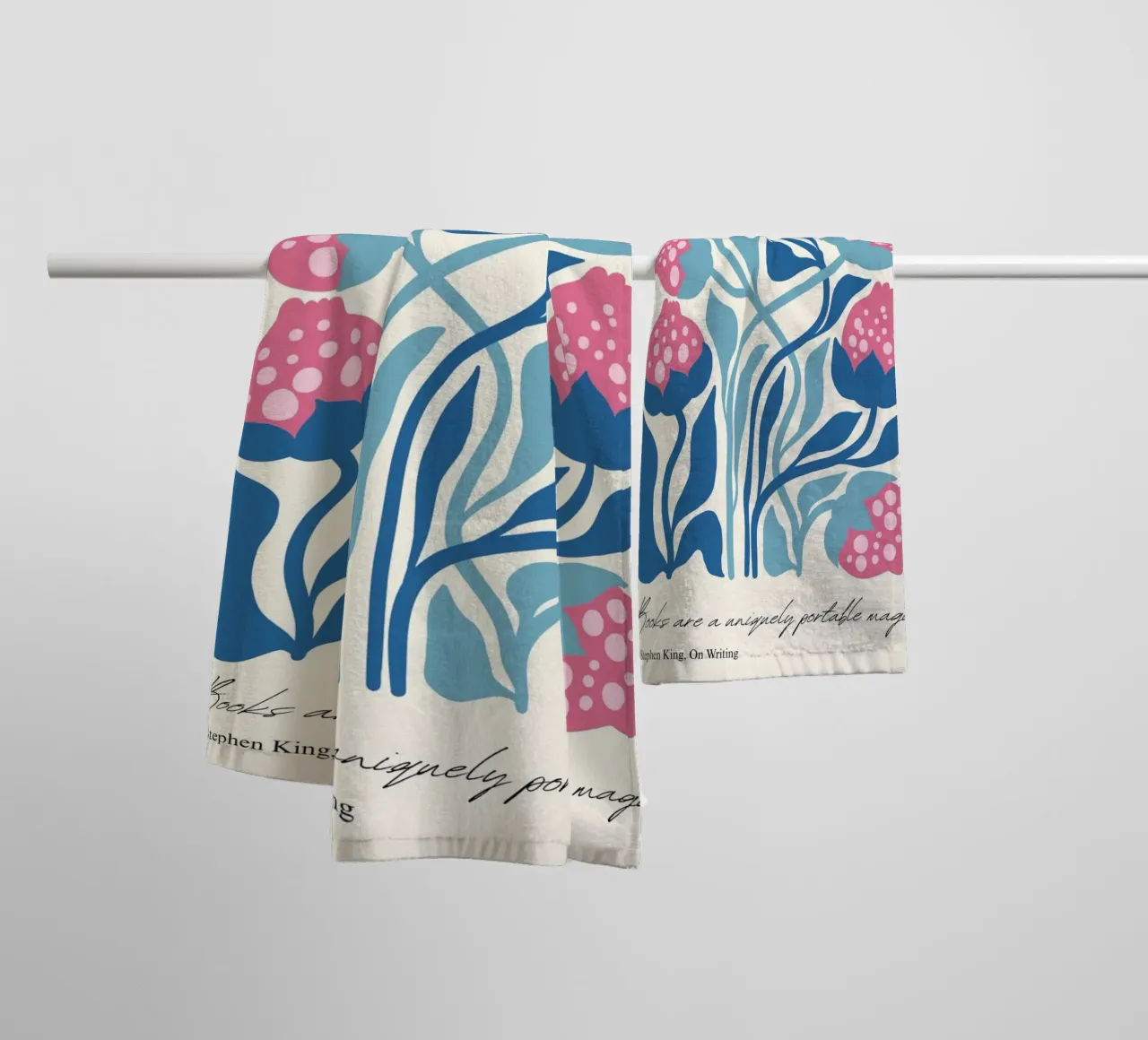 Stephen King "Magia portatile" Art Nouveau Floreale asciugamano da bagno da vintagepod