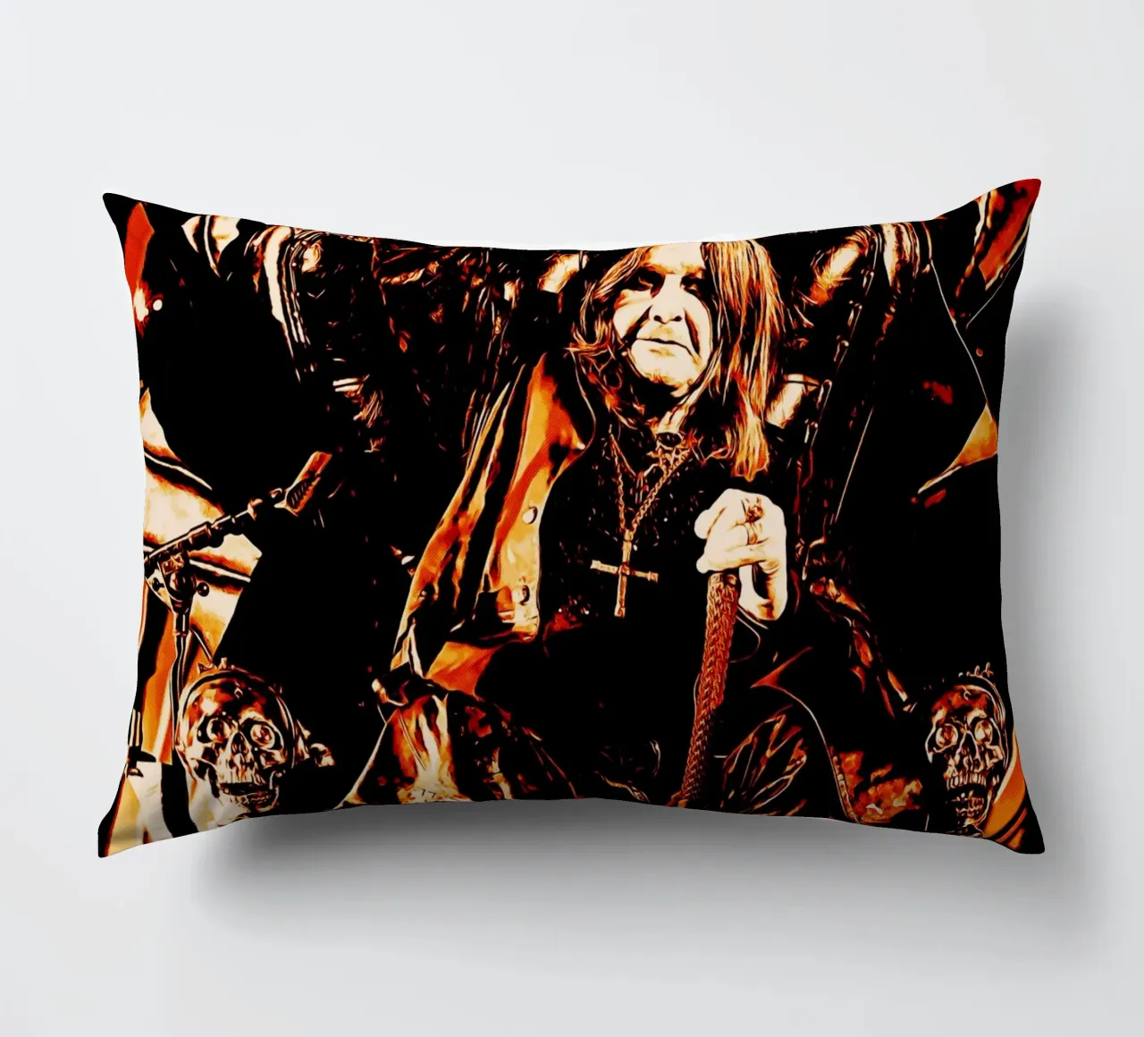 Ozzy Osbourne black sabbath band art cuscino da music soul