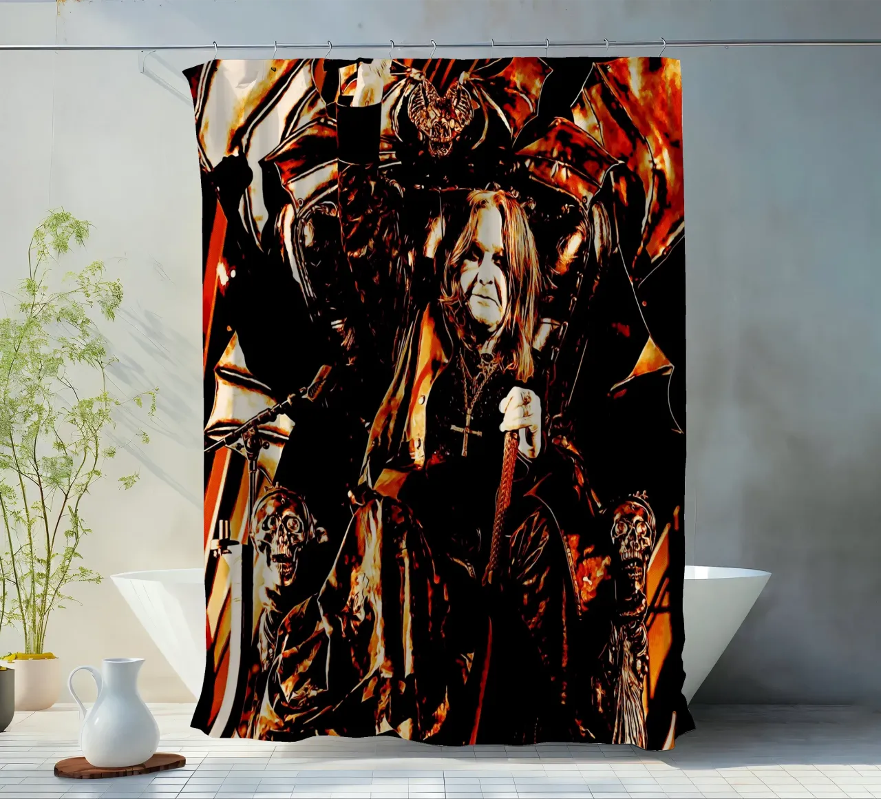 Ozzy Osbourne schwarz sabbath band kunst Duschvorhang von music soul