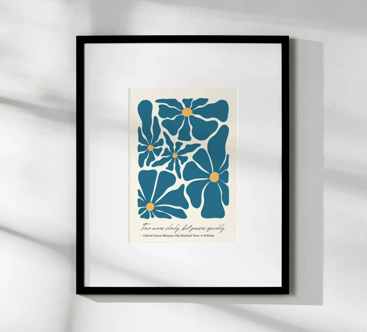 Gabriel García Márquez "Il tempo scorre lento" Floreale astratto poster da vintagepod