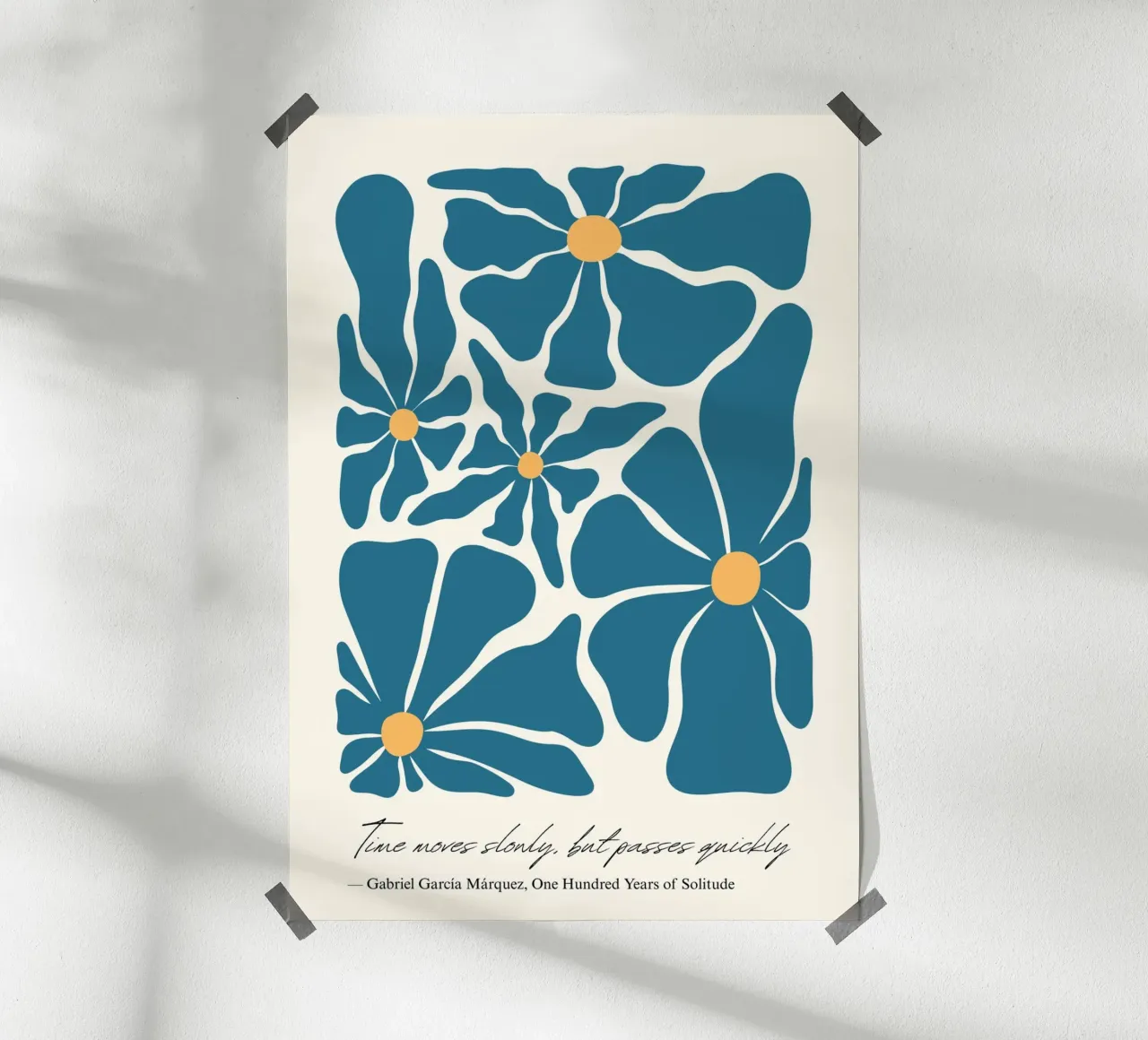 Gabriel García Márquez "Il tempo scorre lento" Floreale astratto poster da vintagepod