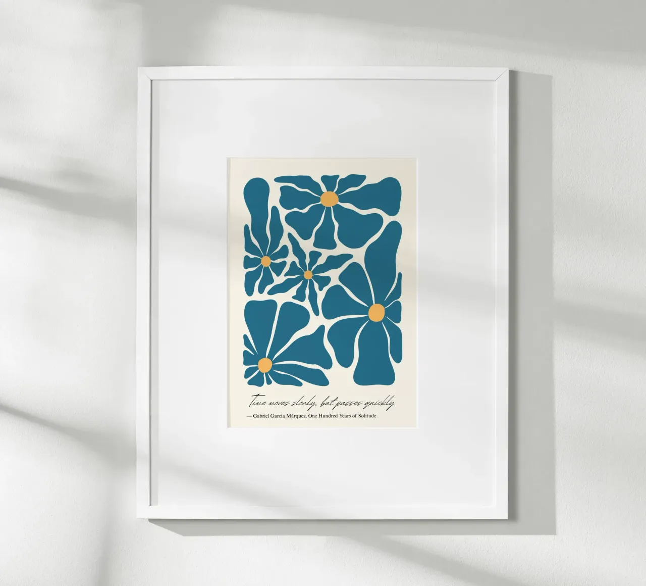 Gabriel García Márquez "Il tempo scorre lento" Floreale astratto poster da vintagepod