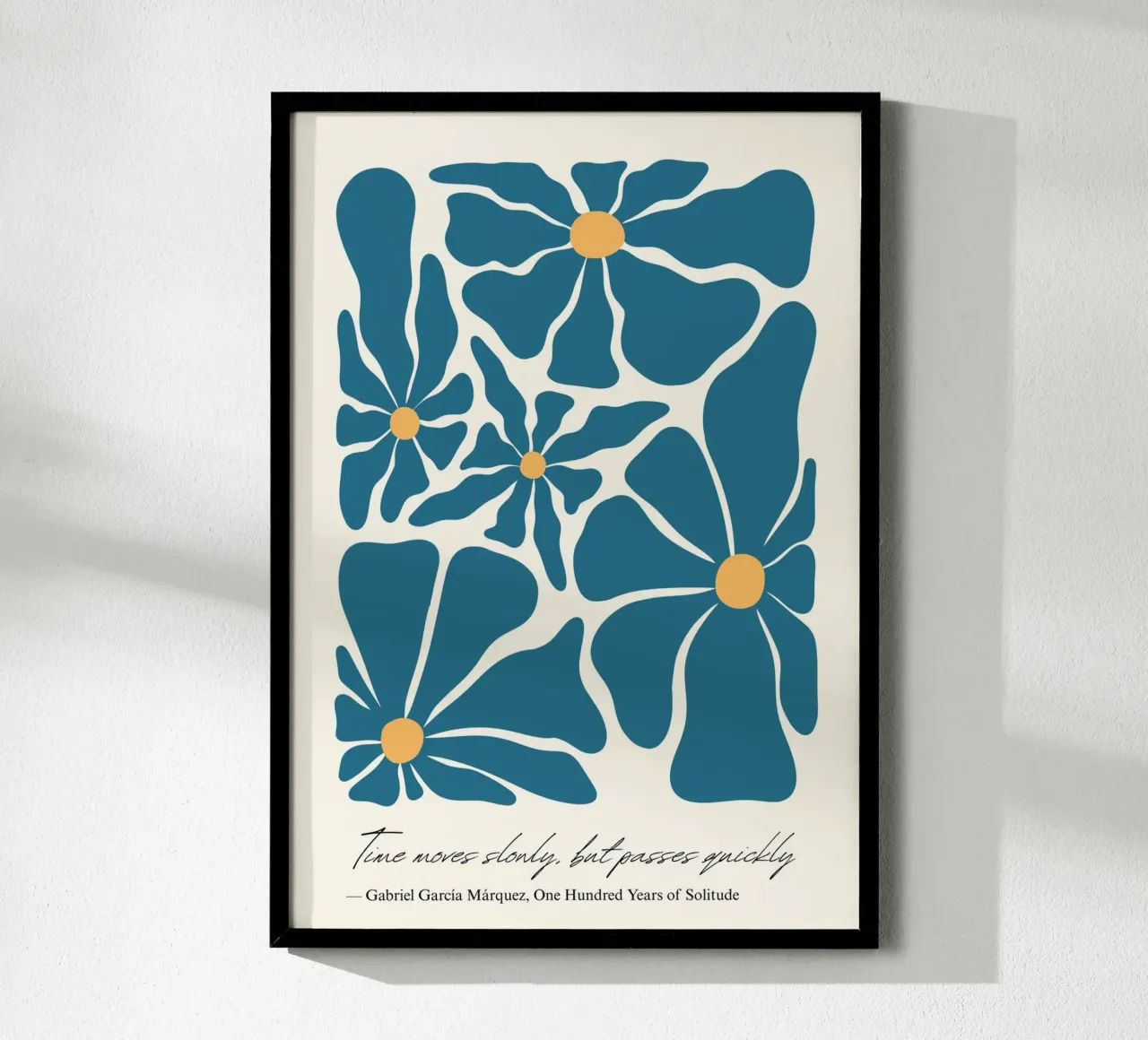 Gabriel García Márquez "Il tempo scorre lento" Floreale astratto poster da vintagepod